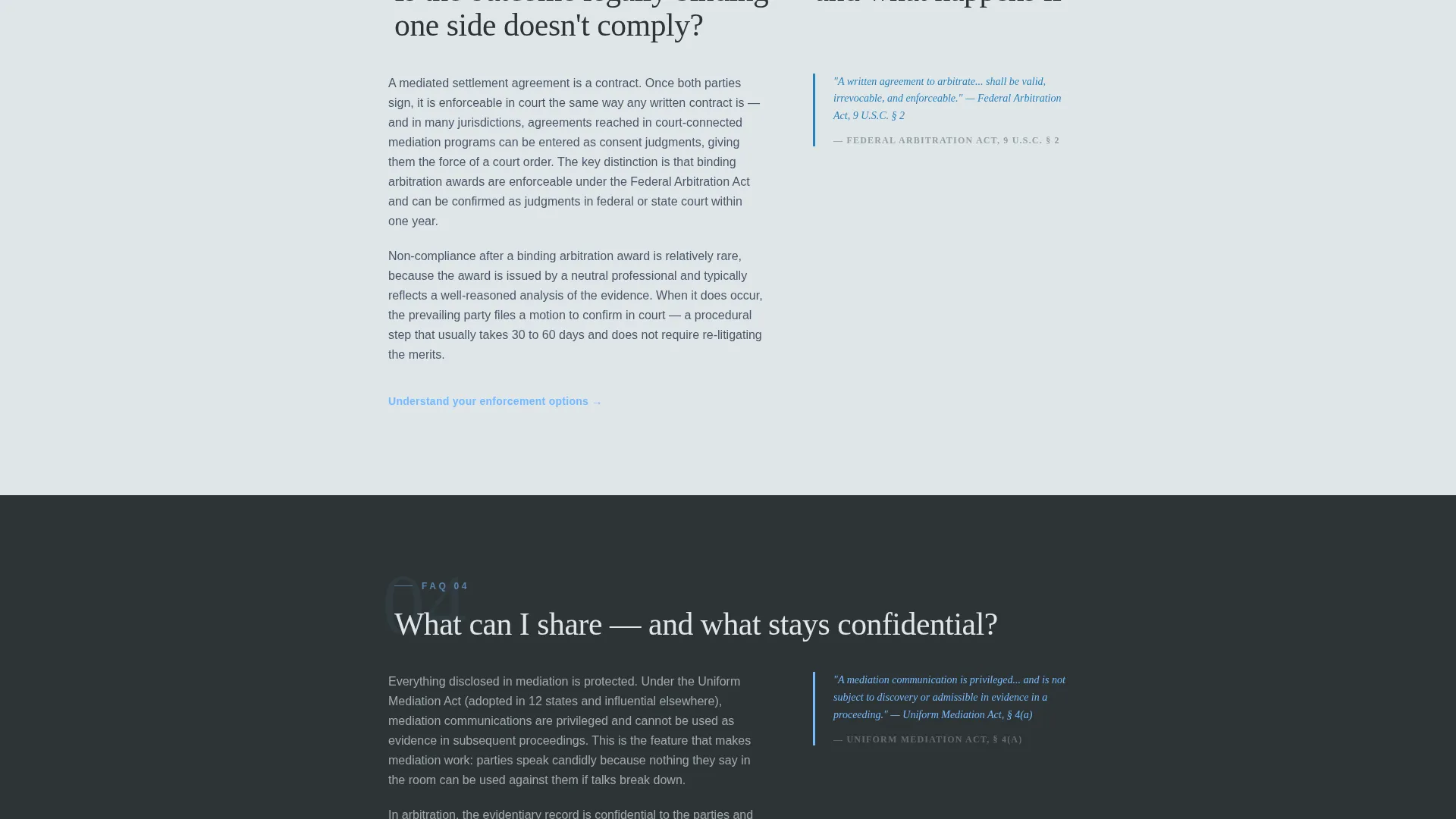 Mediator & Arbitrator FAQ Website Template