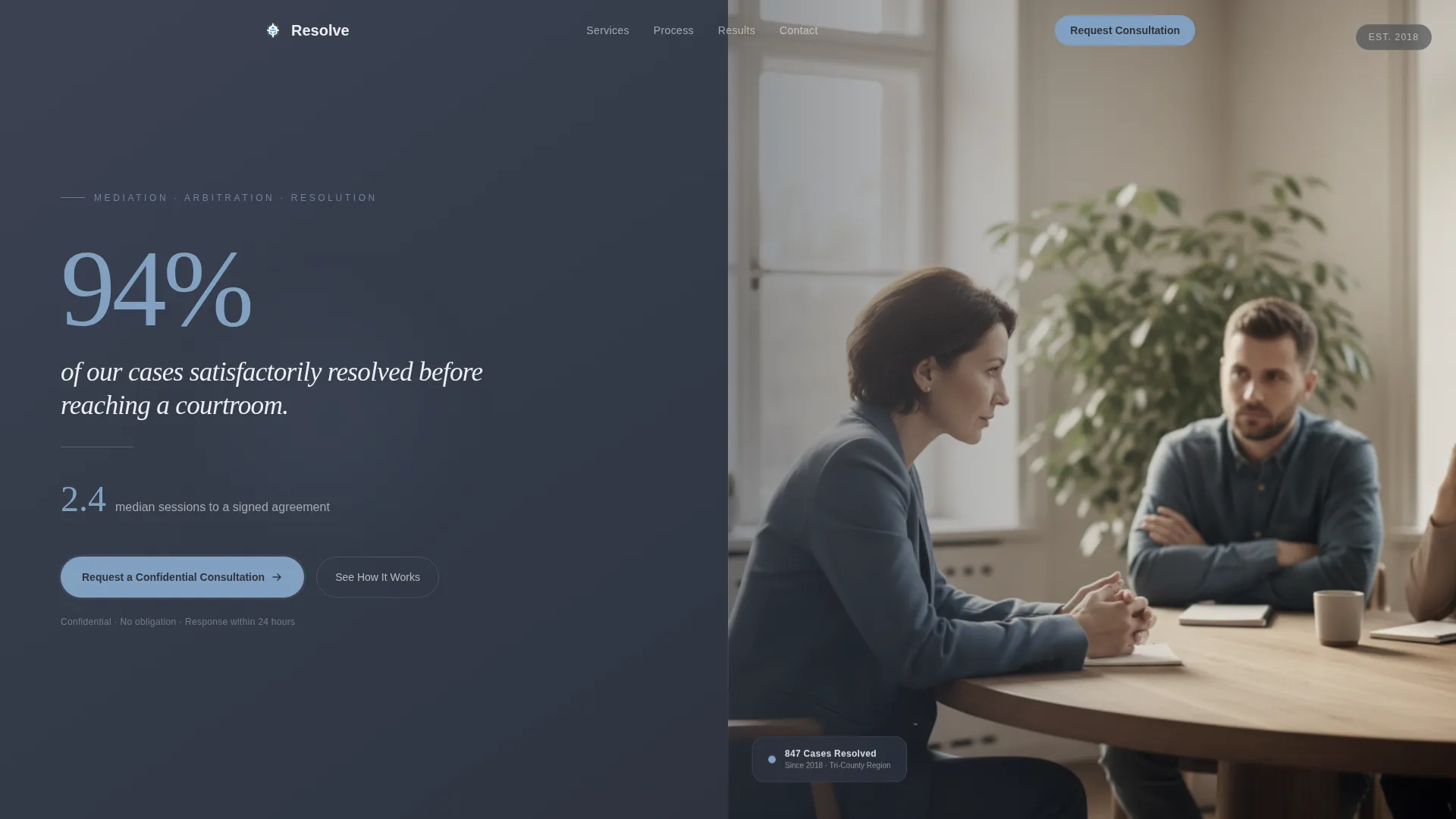 Certified Dispute Resolution Landing Page Template