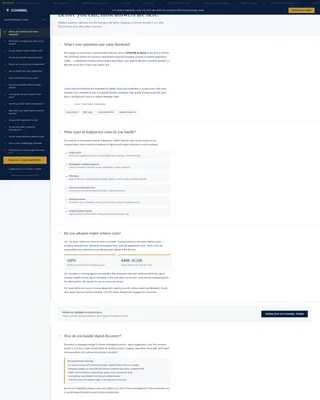 Specialist Law Firm & Attorney FAQ & Common Questions Website Template