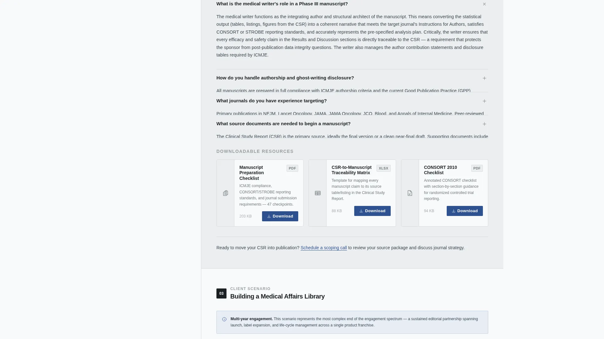 Medical Writer FAQ Website Template