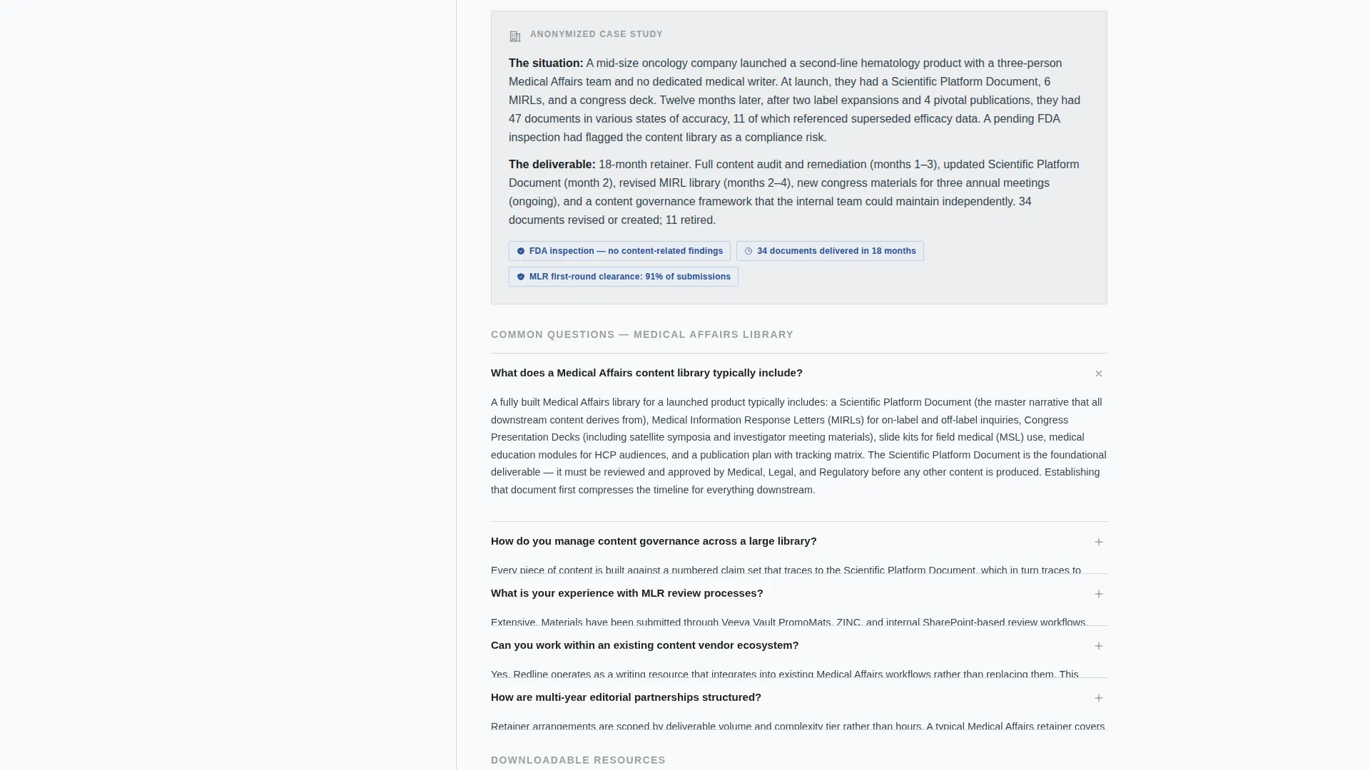 Medical Writer FAQ Website Template