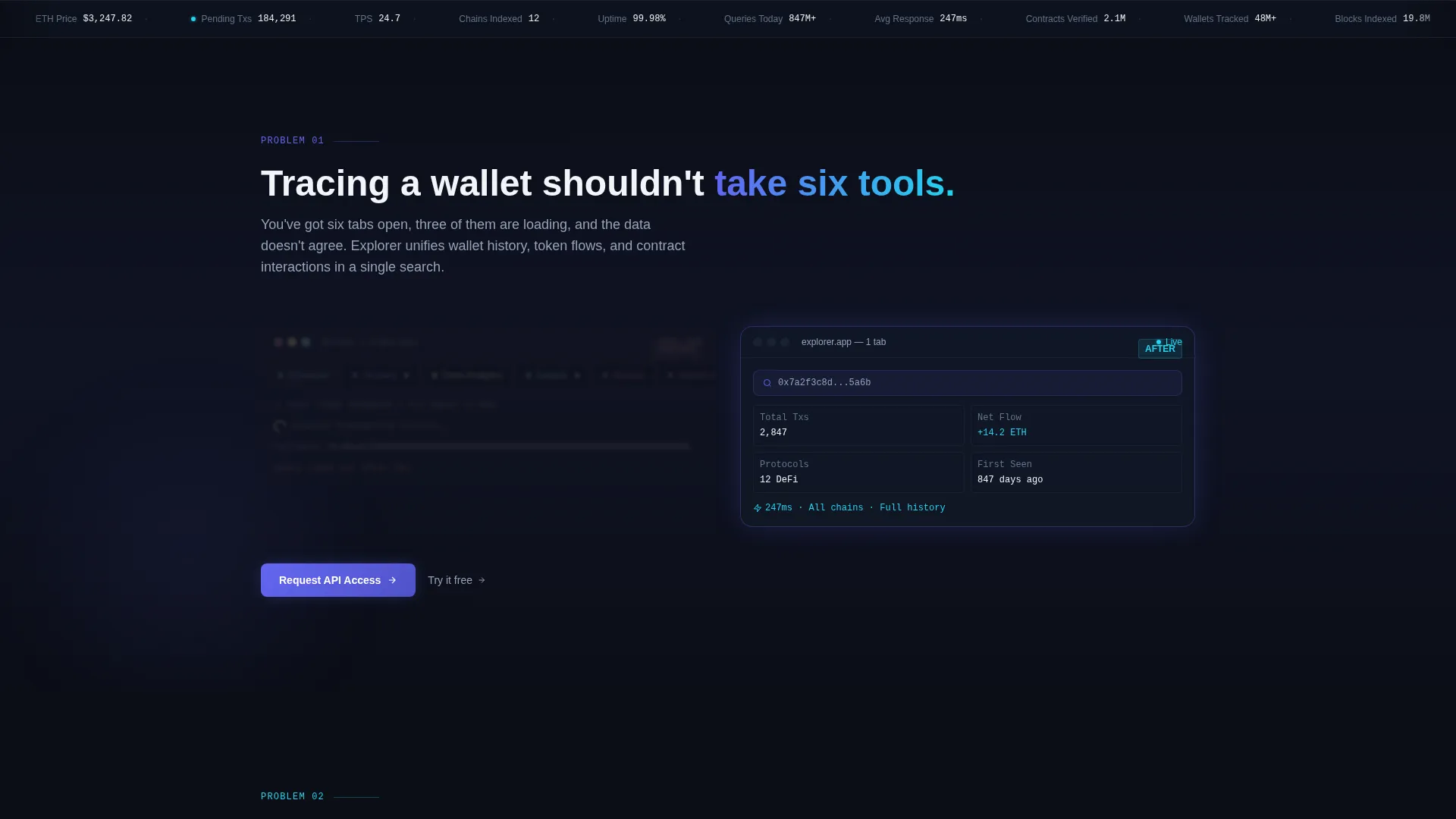 Blockchain Explorer Landing Page Template