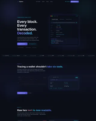 Blockchain Explorer Landing Page Template