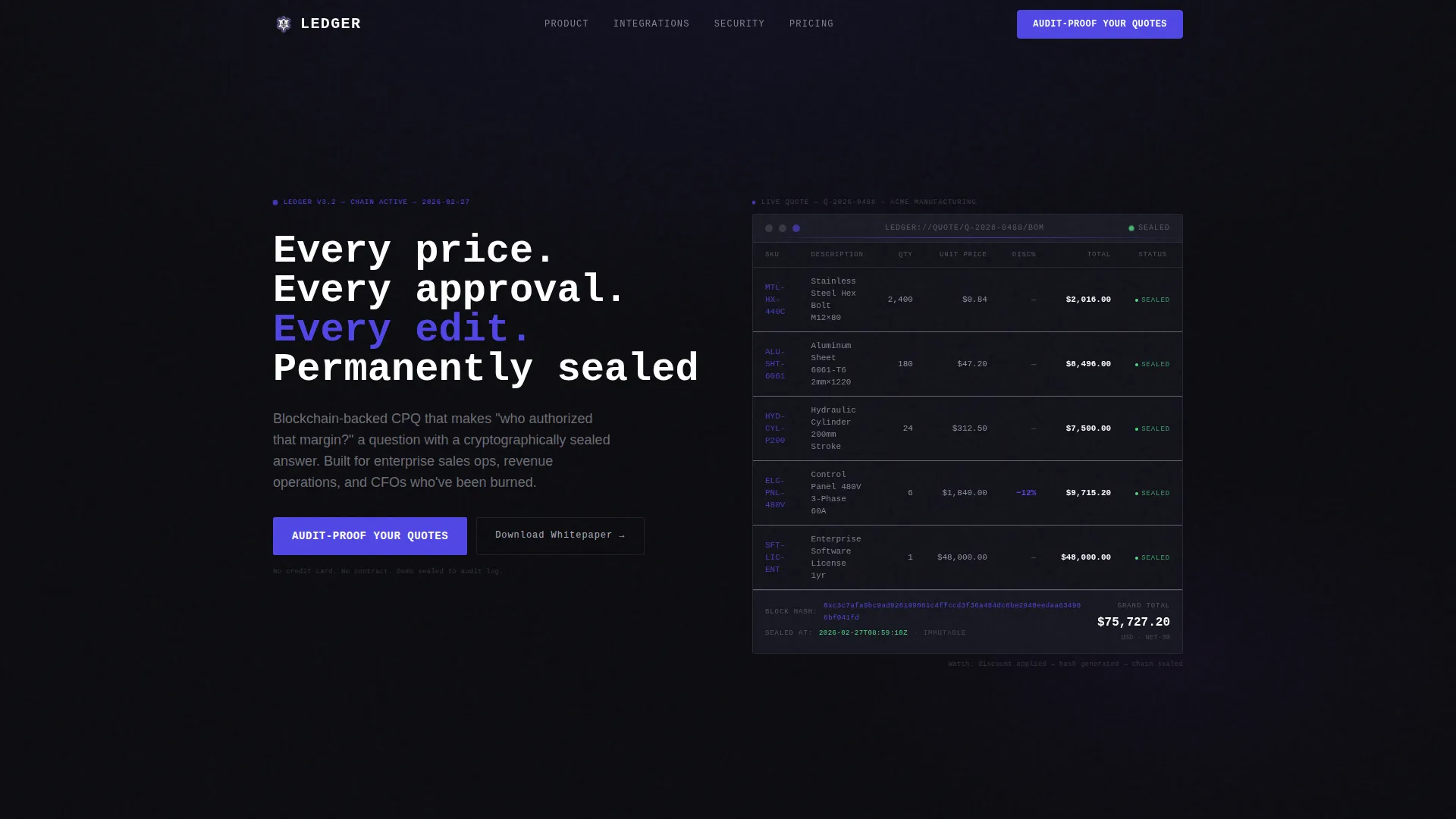 Blockchain-Based Enterprise Software Pricing Website Template