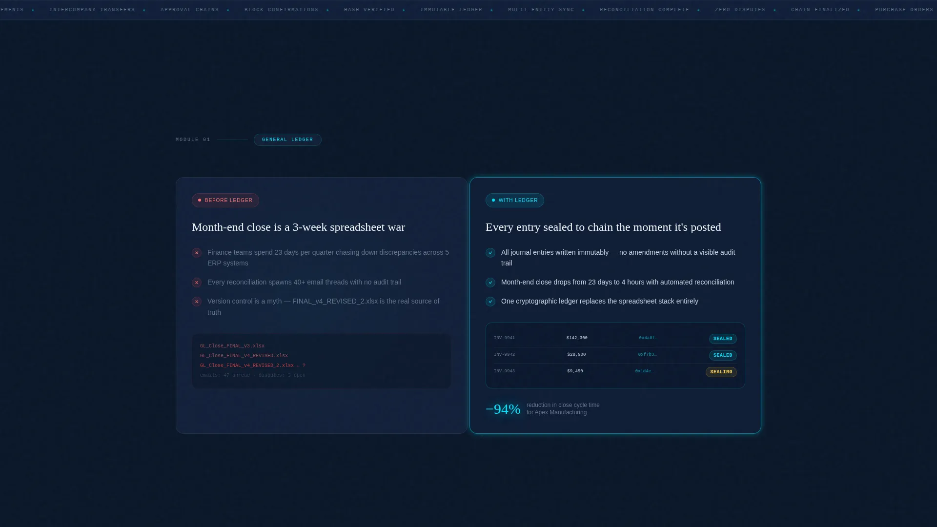 Blockchain ERP Landing Page Template
