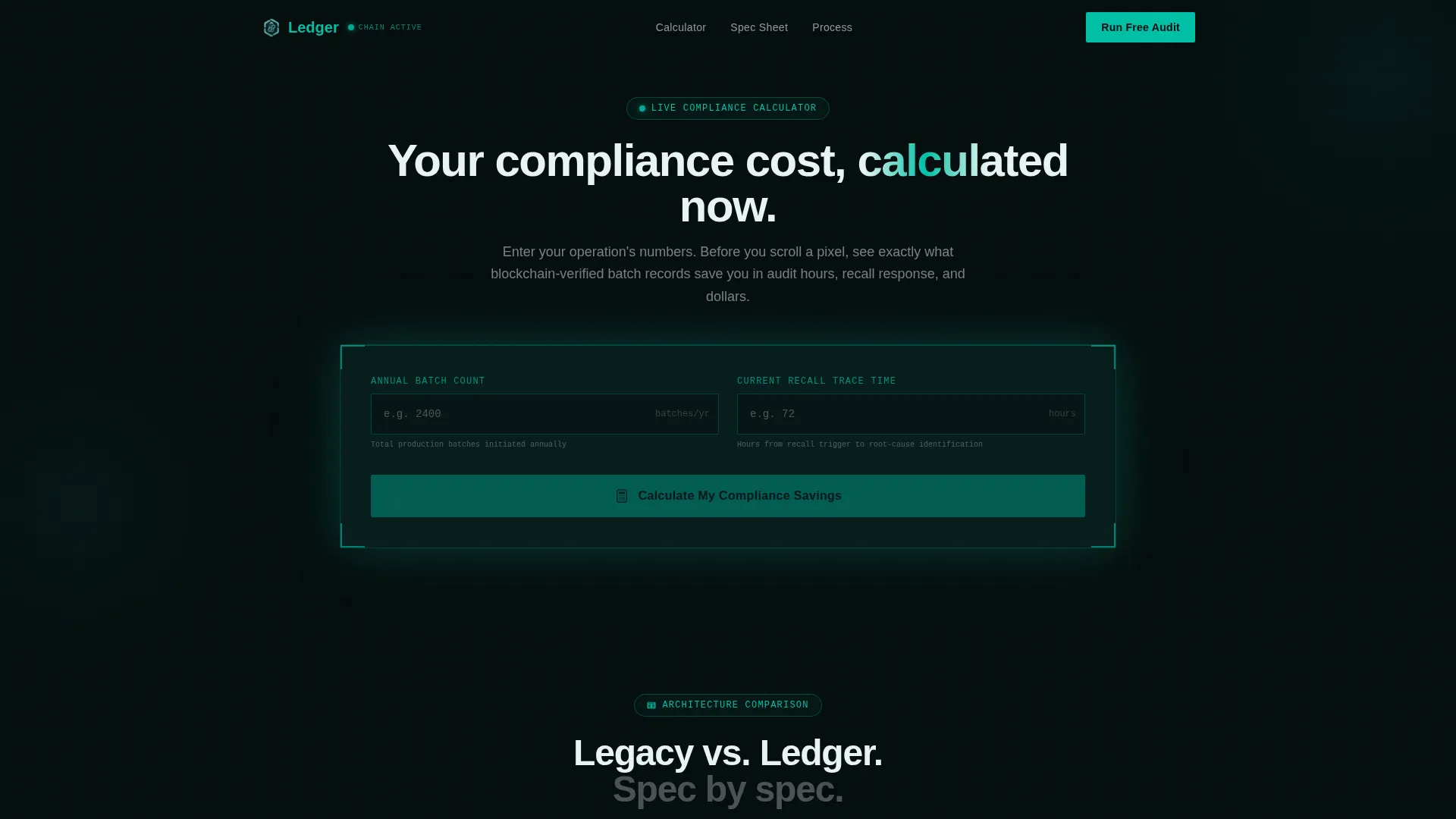Blockchain-Based Enterprise Software Cost Calculator Website Template