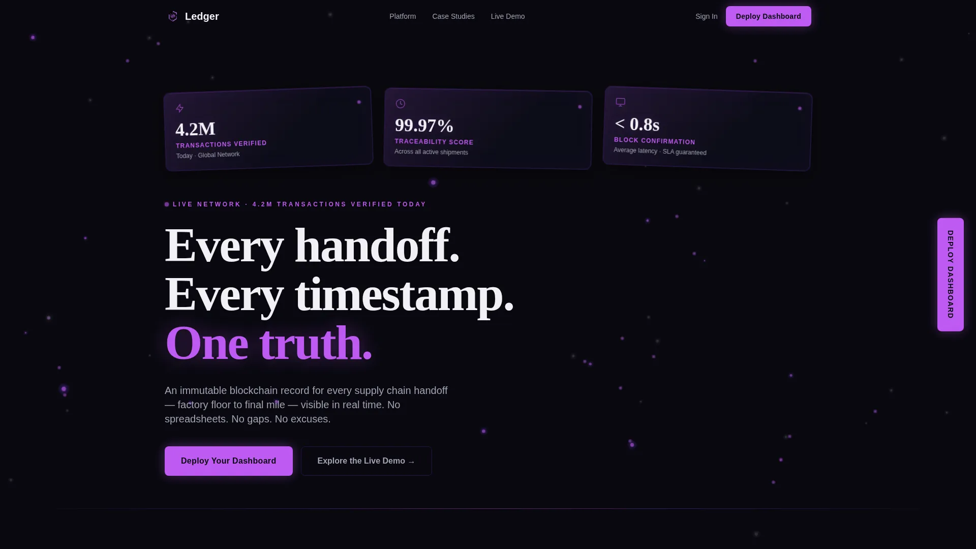 Blockchain Supply Chain Comparison Landing Page