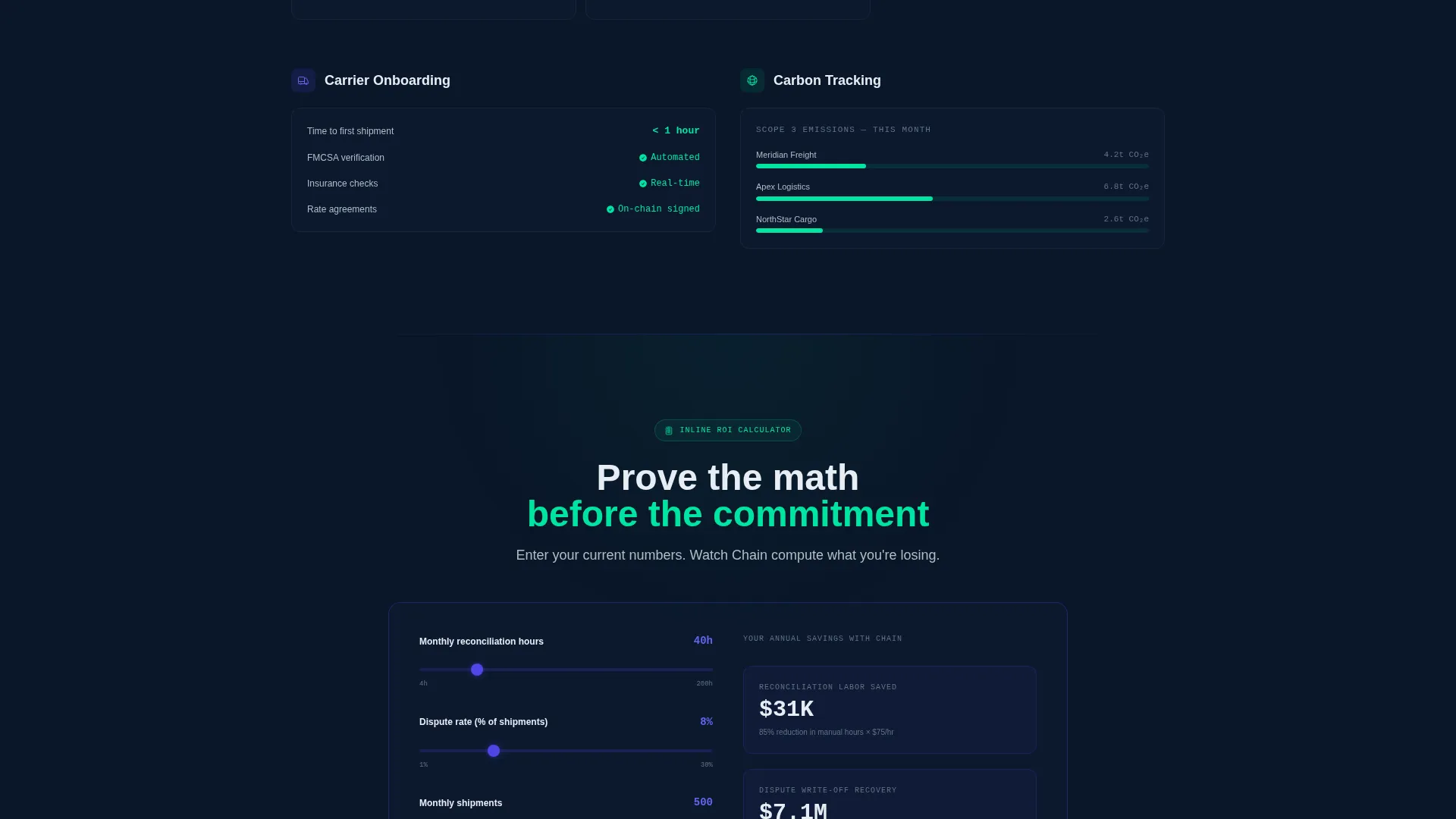 Blockchain TMS Bento Grid Landing Page Template