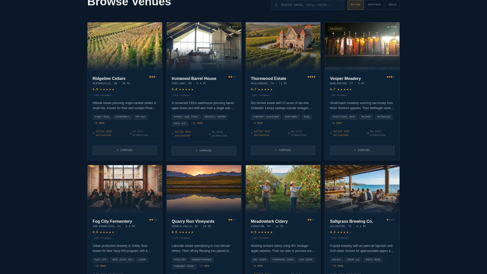 Brewery & Winery Directory Landing Page Template