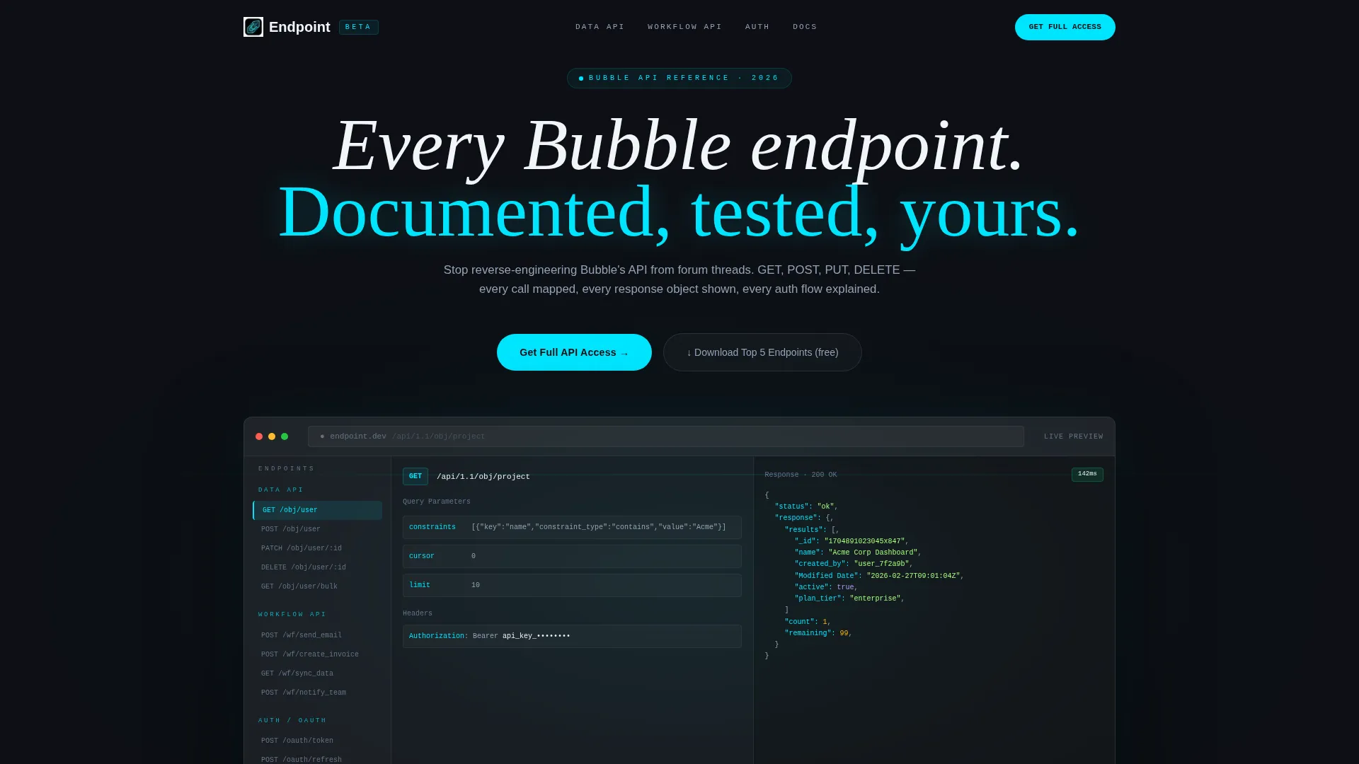 Comprehensive API Reference | Free Website Template | Rocket