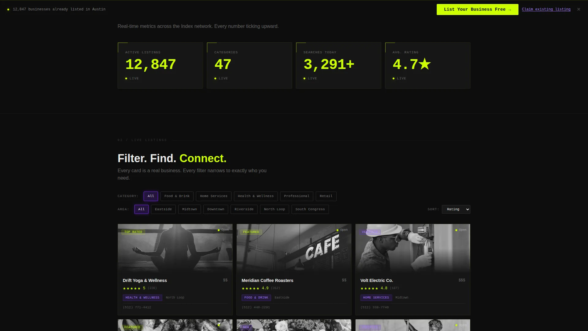Dynamic Business Directory Landing Page Template