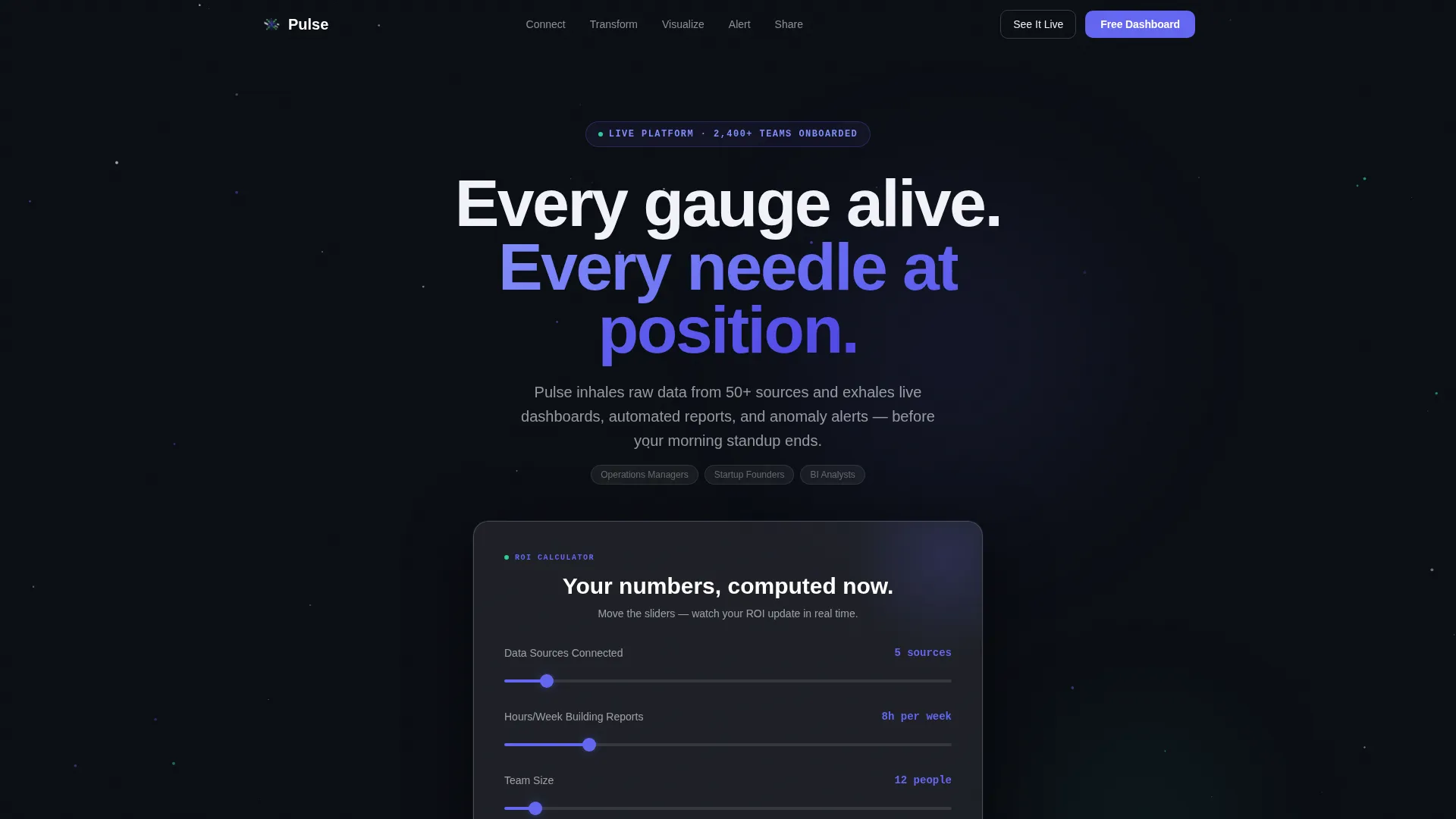 Business Intelligence Platform Landing Page Template