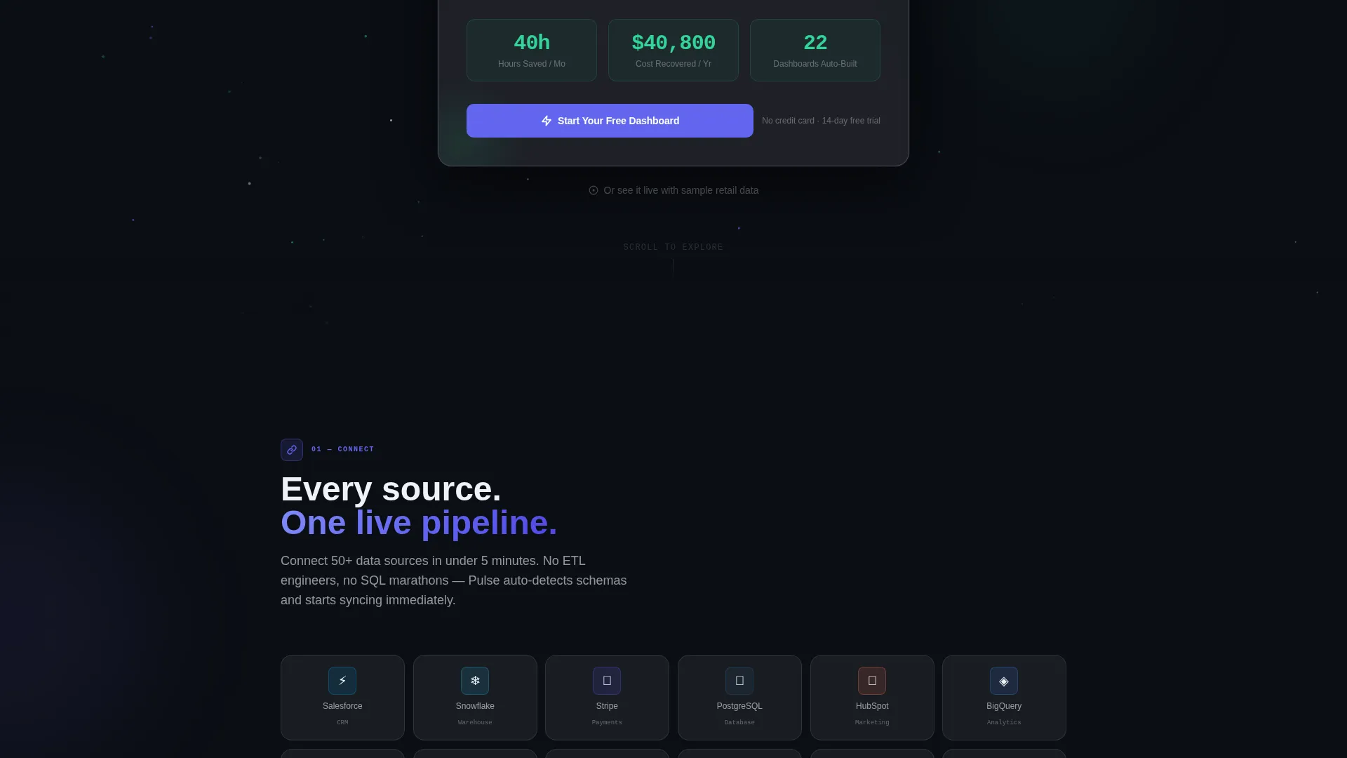 Business Intelligence Platform Landing Page Template