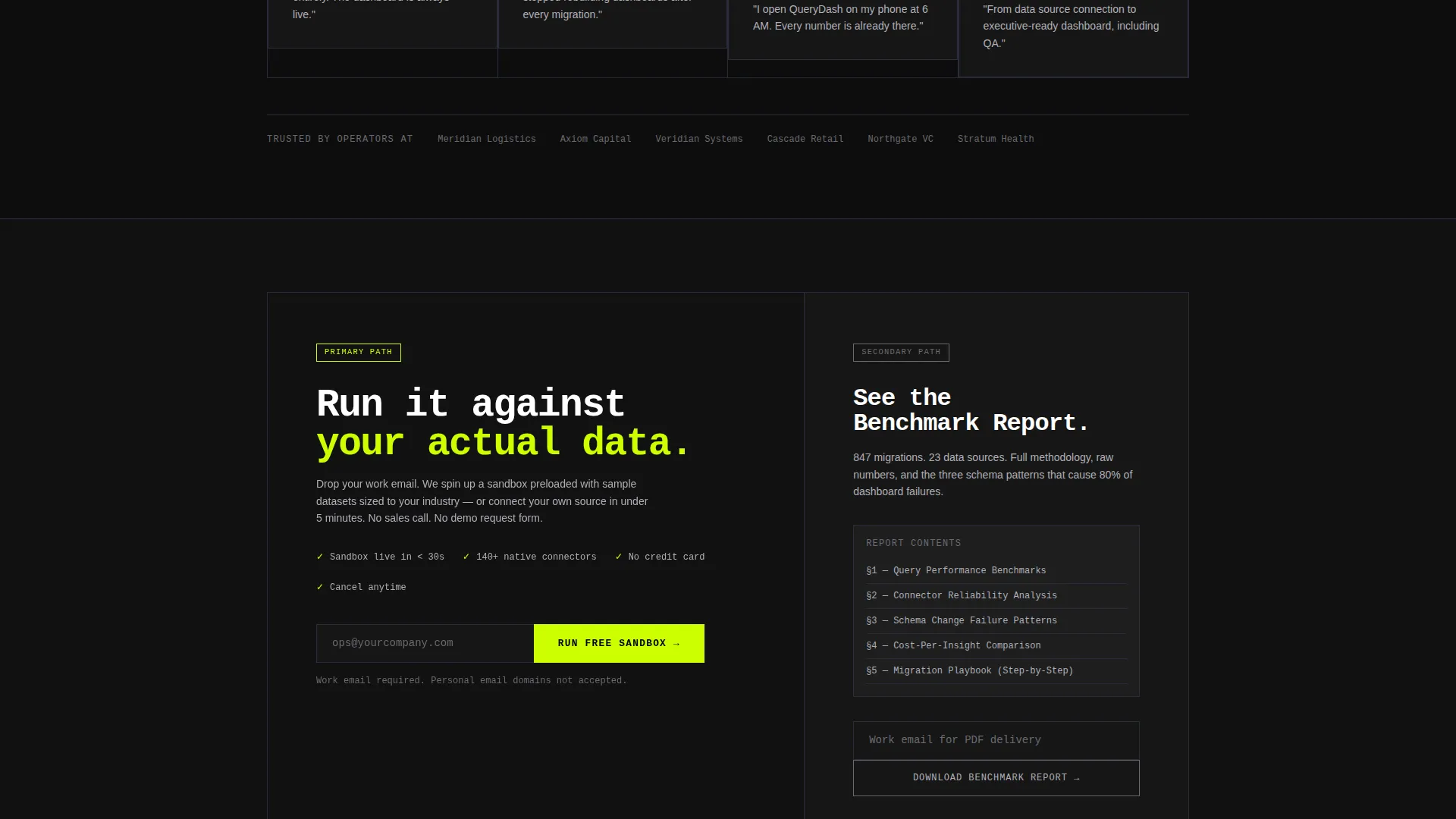 Business Intelligence Landing Page Template