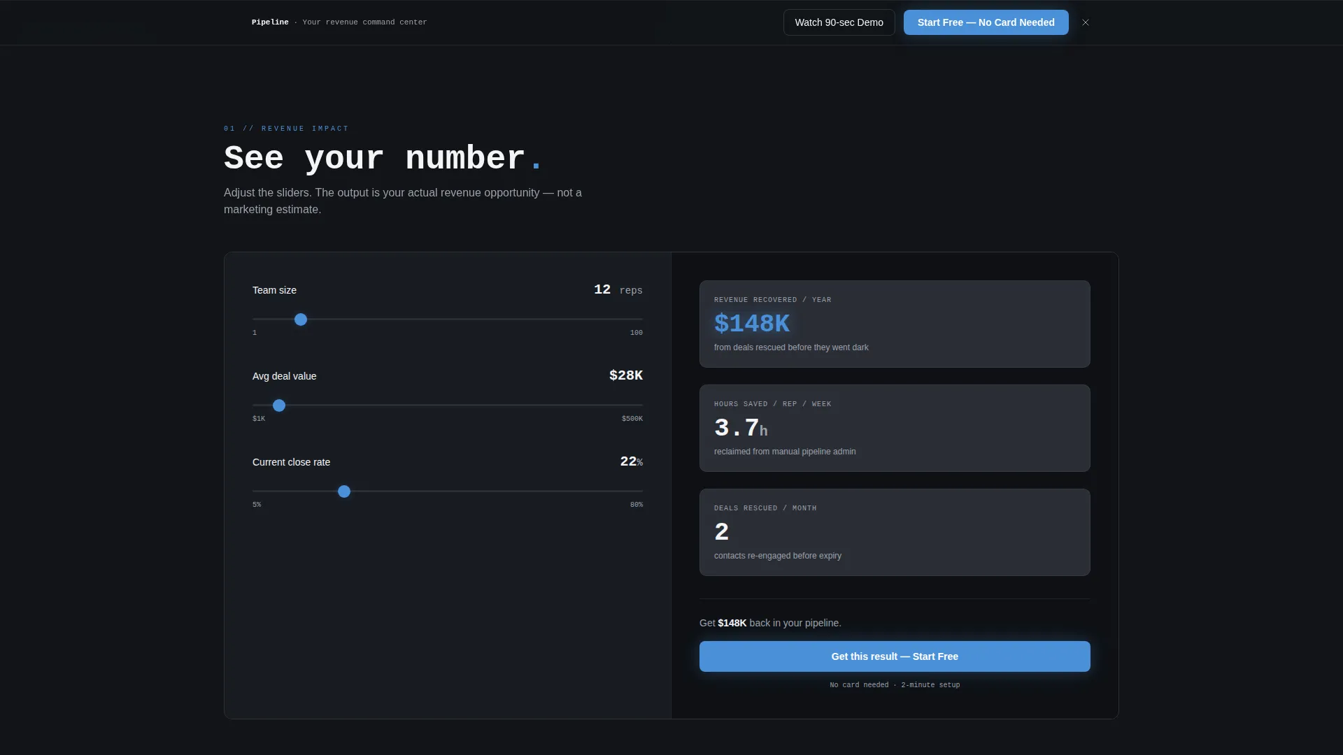 CRM Landing Page Template, Data Command Design