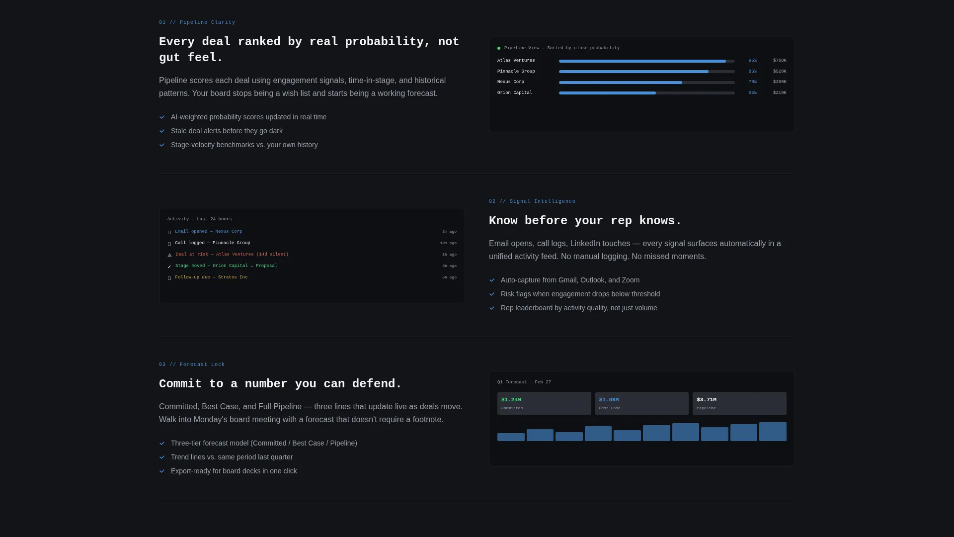 CRM Landing Page Template, Data Command Design