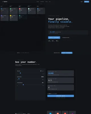CRM Landing Page Template, Data Command Design