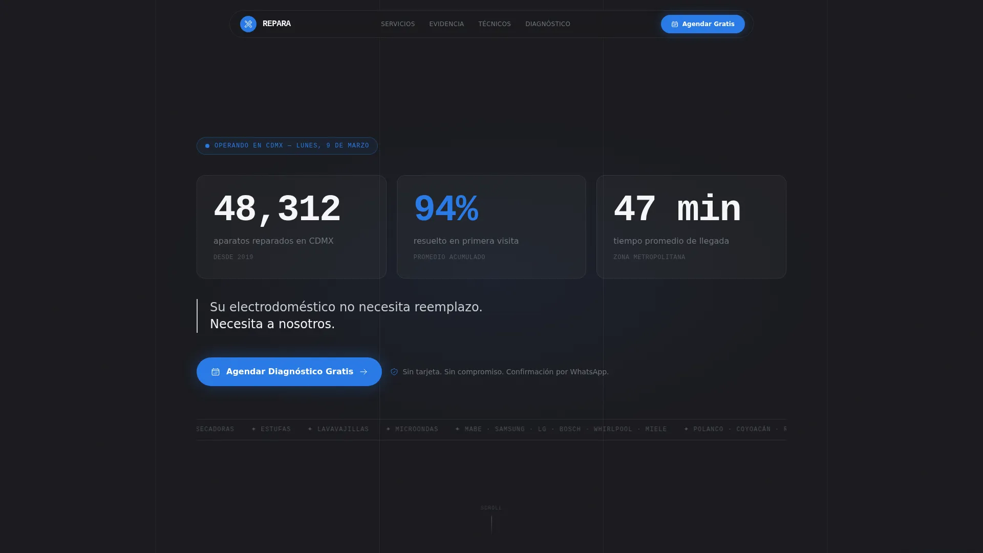 Appliance Repair Landing Page Template for Local Services