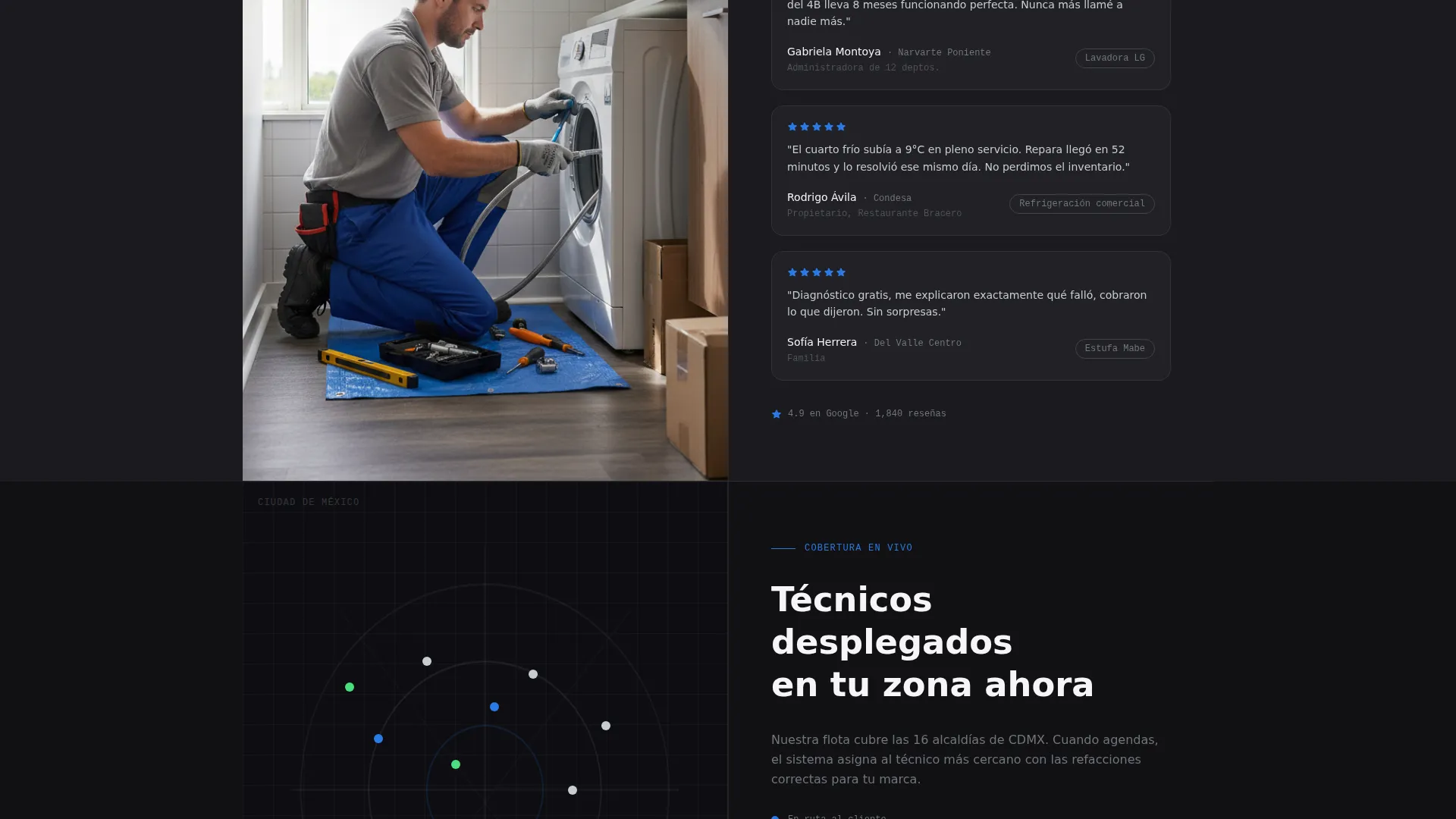 Appliance Repair Landing Page Template for Local Services
