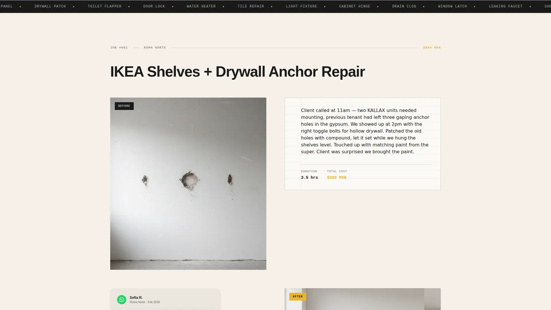 Handyman Landing Page Template for CDMX Services