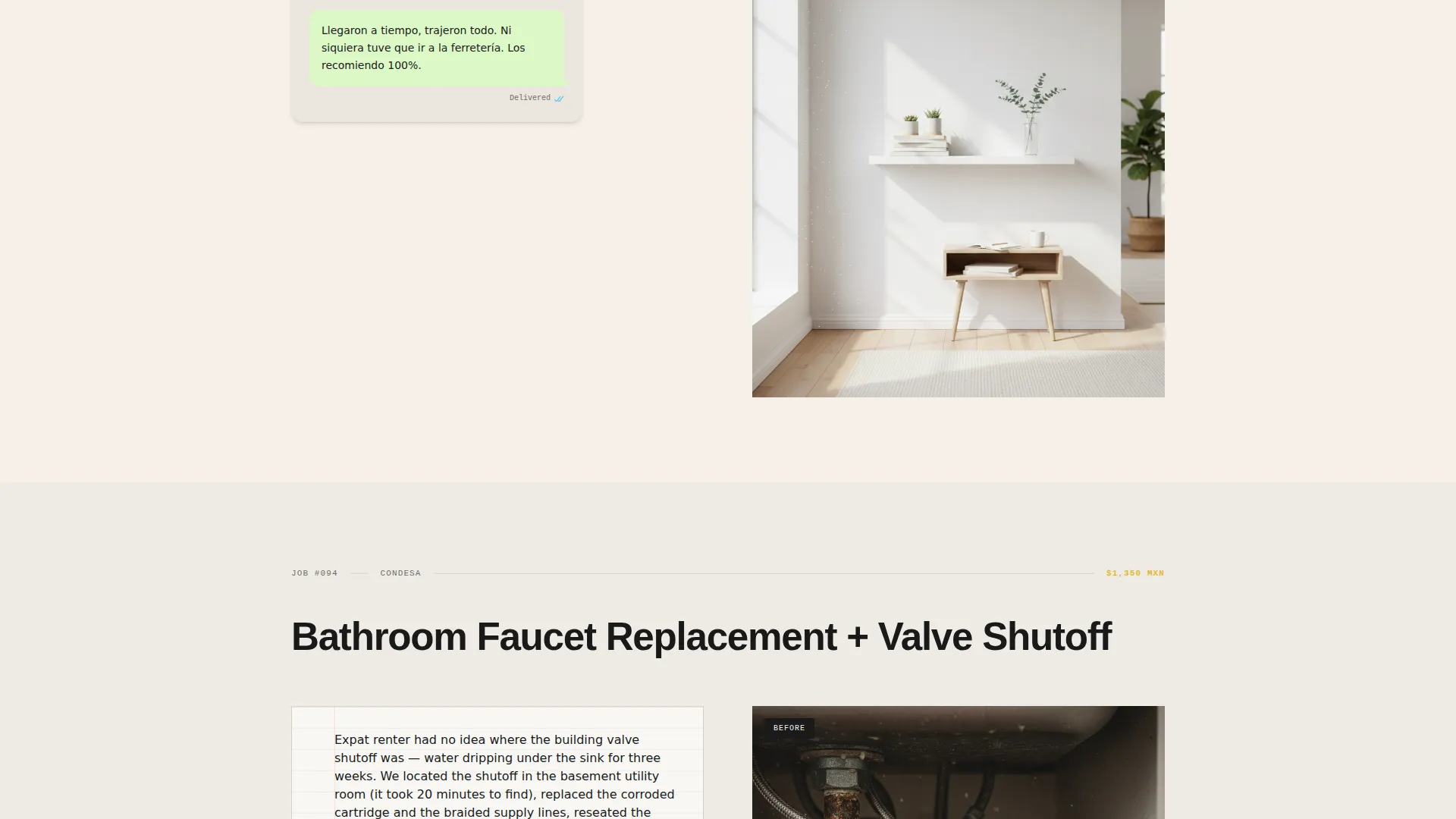 Handyman Landing Page Template for CDMX Services