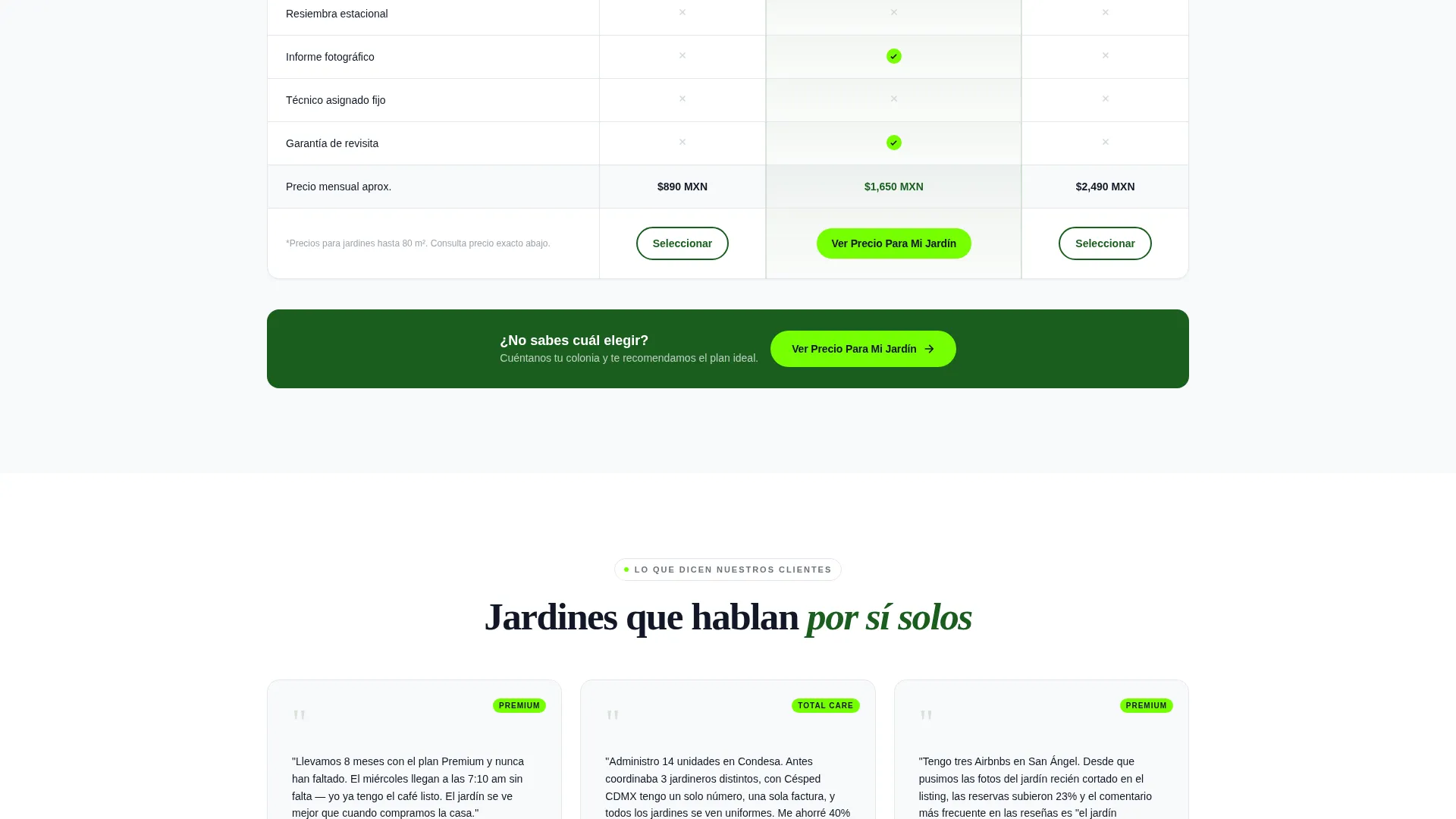 Lawn Care Comparison Landing Page Template