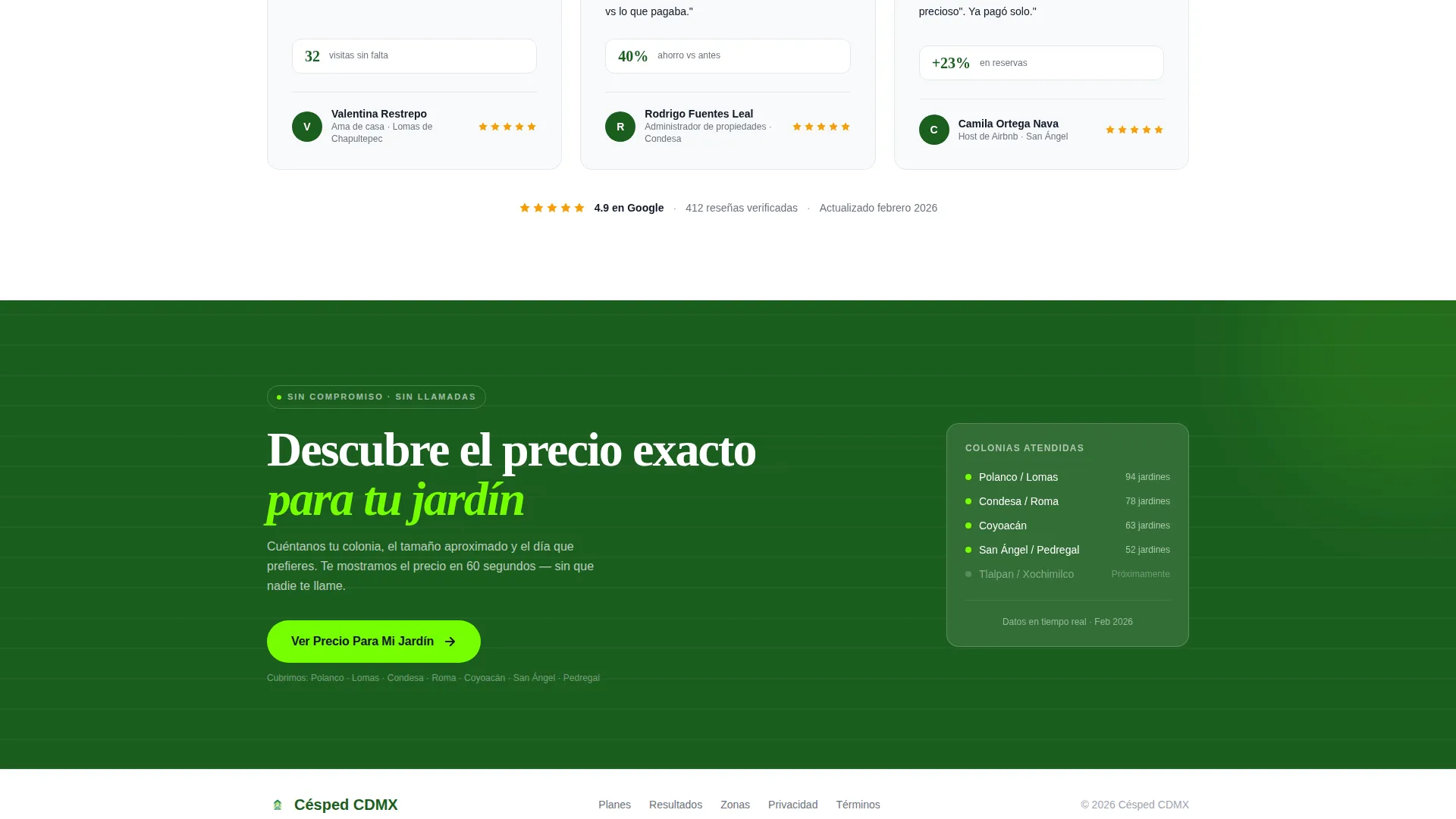 Lawn Care Comparison Landing Page Template