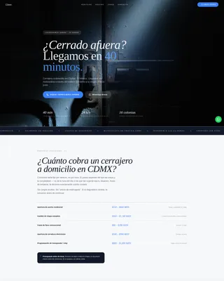 24-Hour Locksmith Landing Page Template for Mexico City