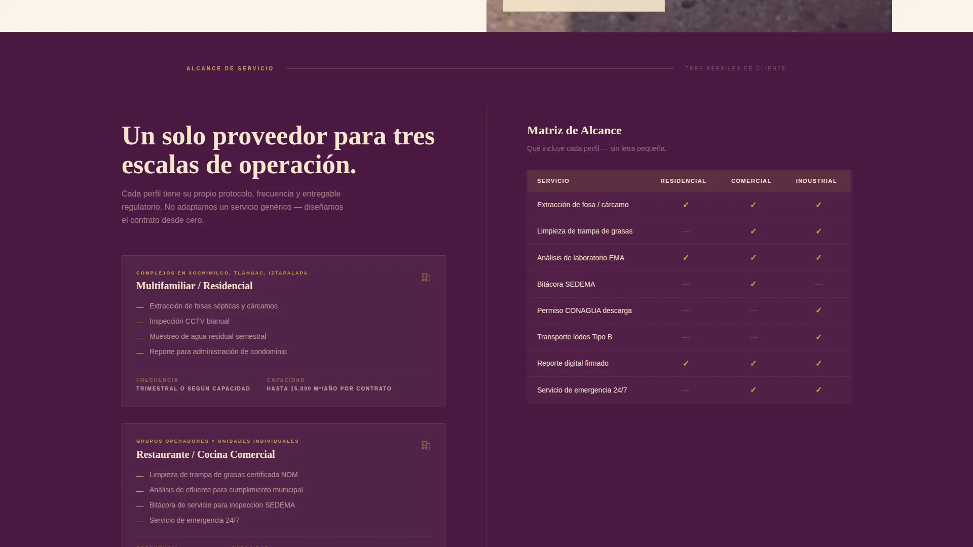 Mexico City Septic Service B2B Landing Page Template