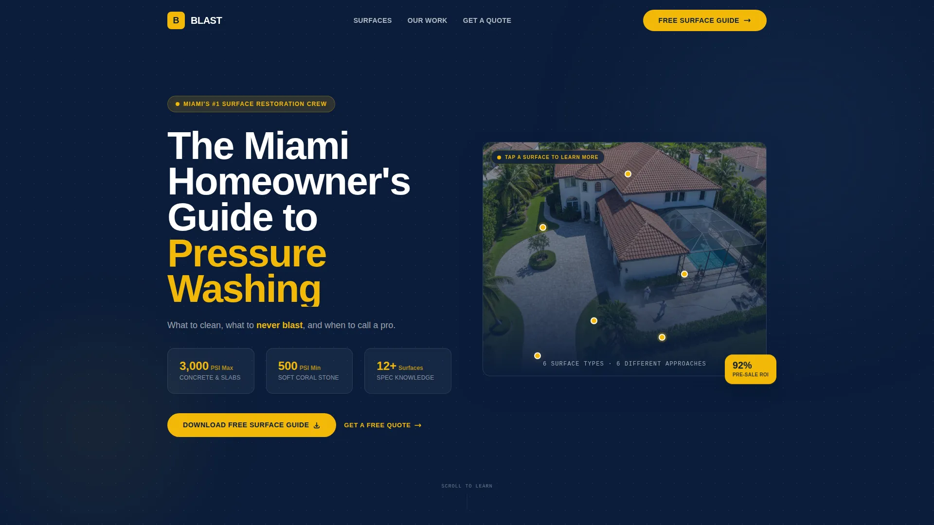 Certified Surface Restoration | Free Website Template | Rocket