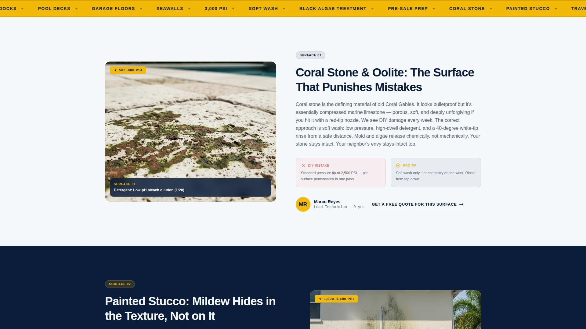 Certified Surface Restoration | Free Website Template | Rocket