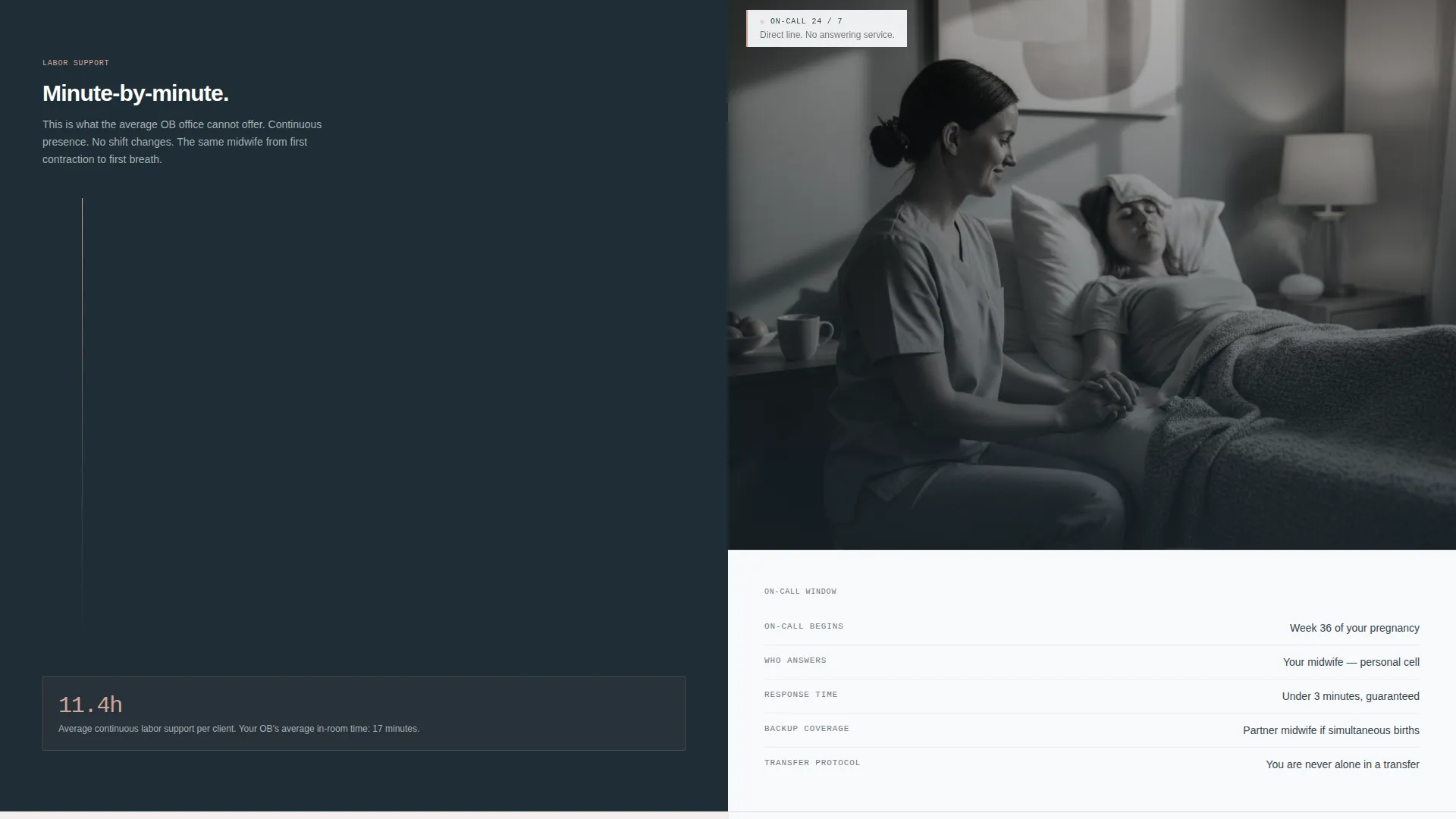 Transparent Midwife Landing Page Template