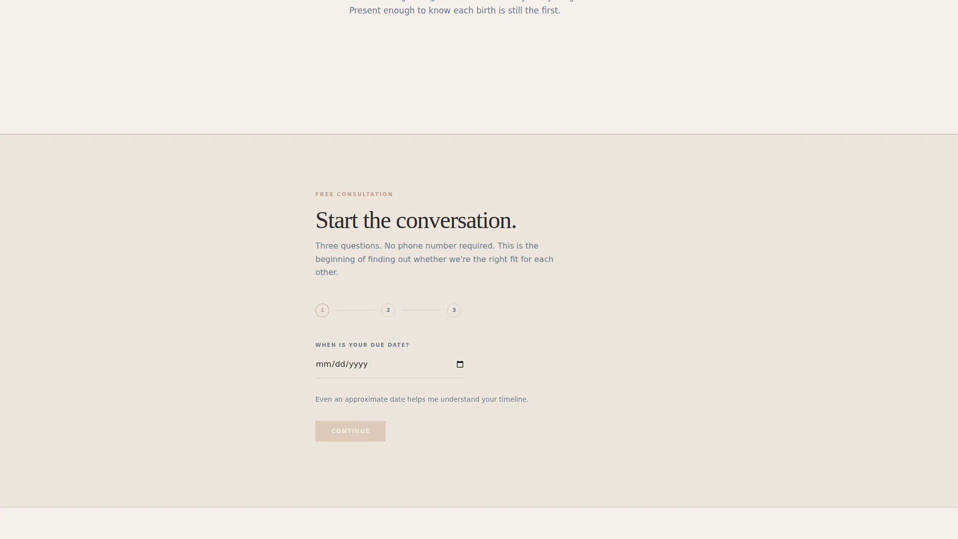 Editorial Midwife Landing Page Template