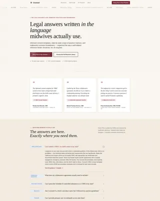 Midwifery Legal Resource Landing Page Template