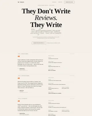 Millwright Business Reviews & Social Proof Website Template