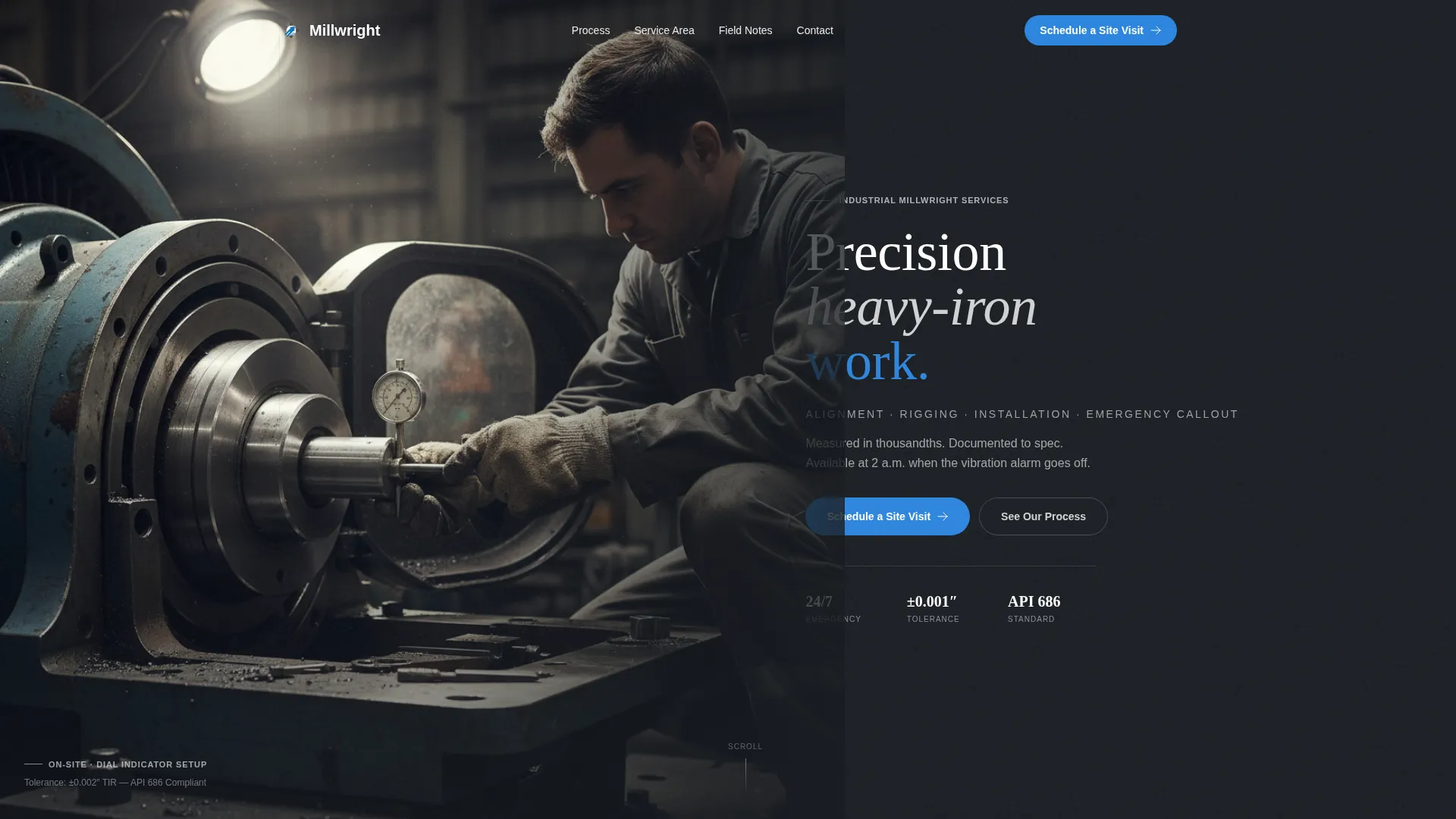 Millwright Business Appointment Booking Website Template