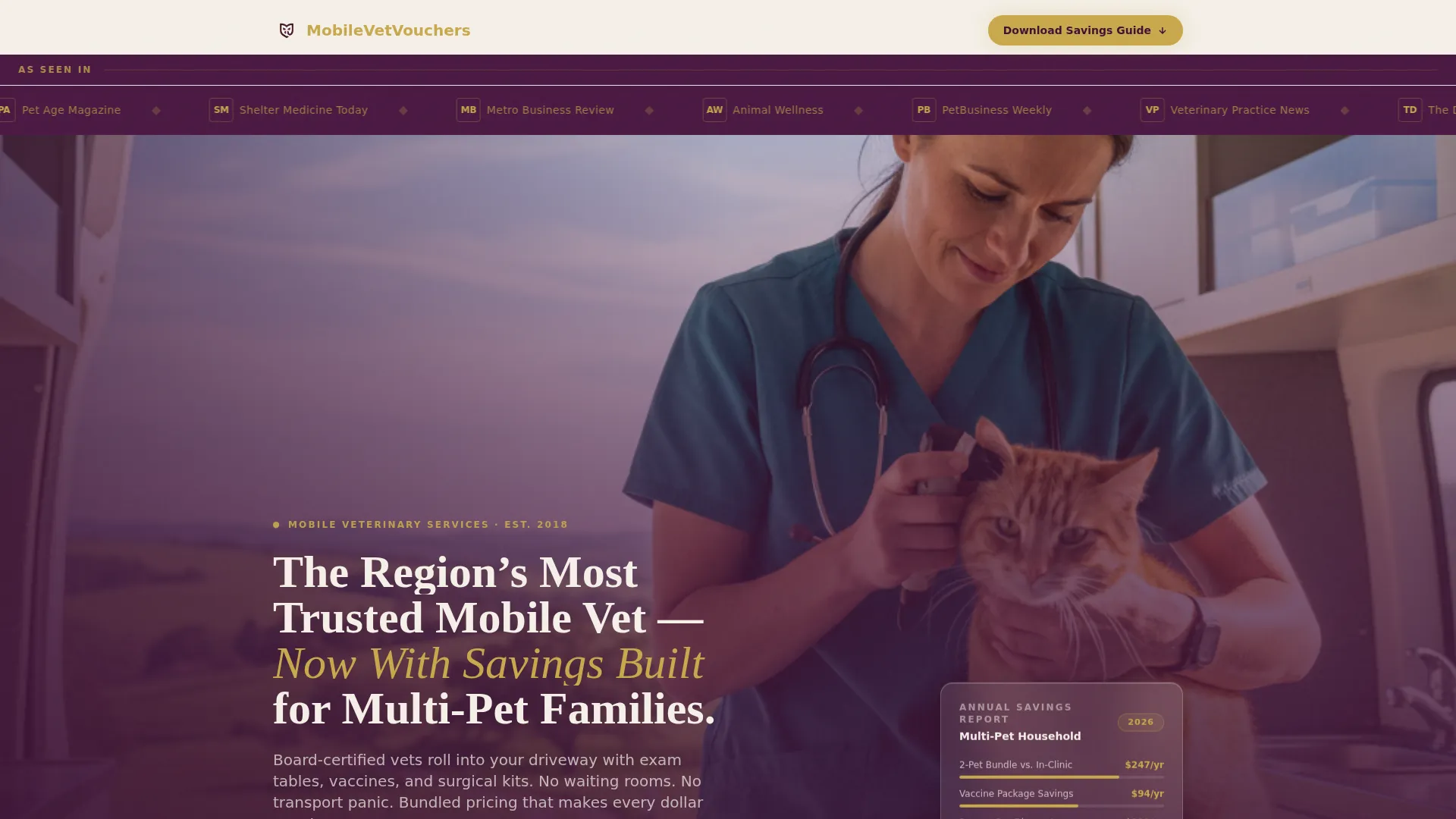 Trusted Mobilevet Landing Page Template