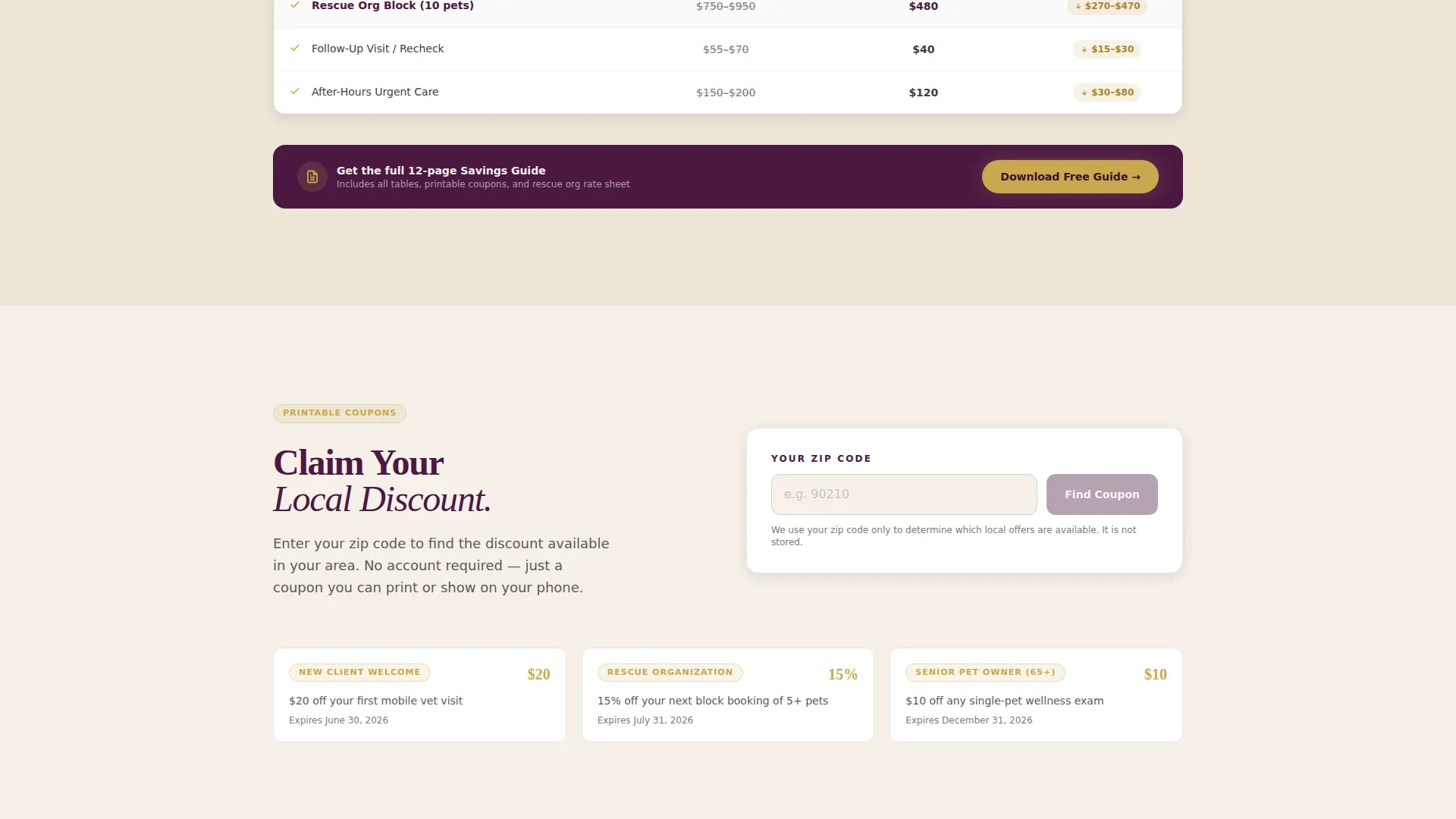 Trusted Mobilevet Landing Page Template