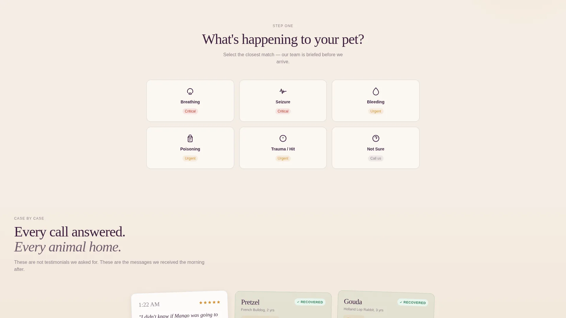 Mobile Vet Emergency Landing Page Template