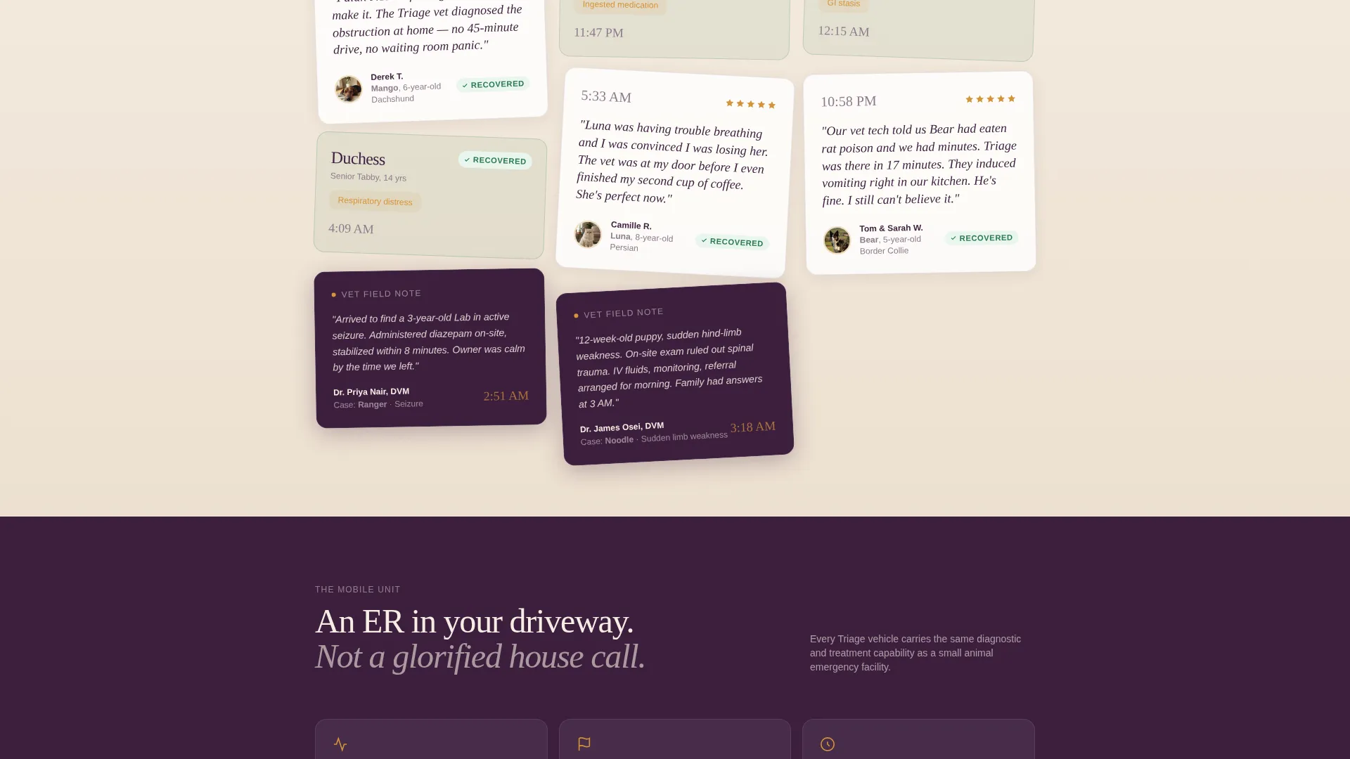 Mobile Vet Emergency Landing Page Template