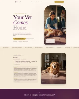 Mobile Vet Landing Page Template | Editorial Style