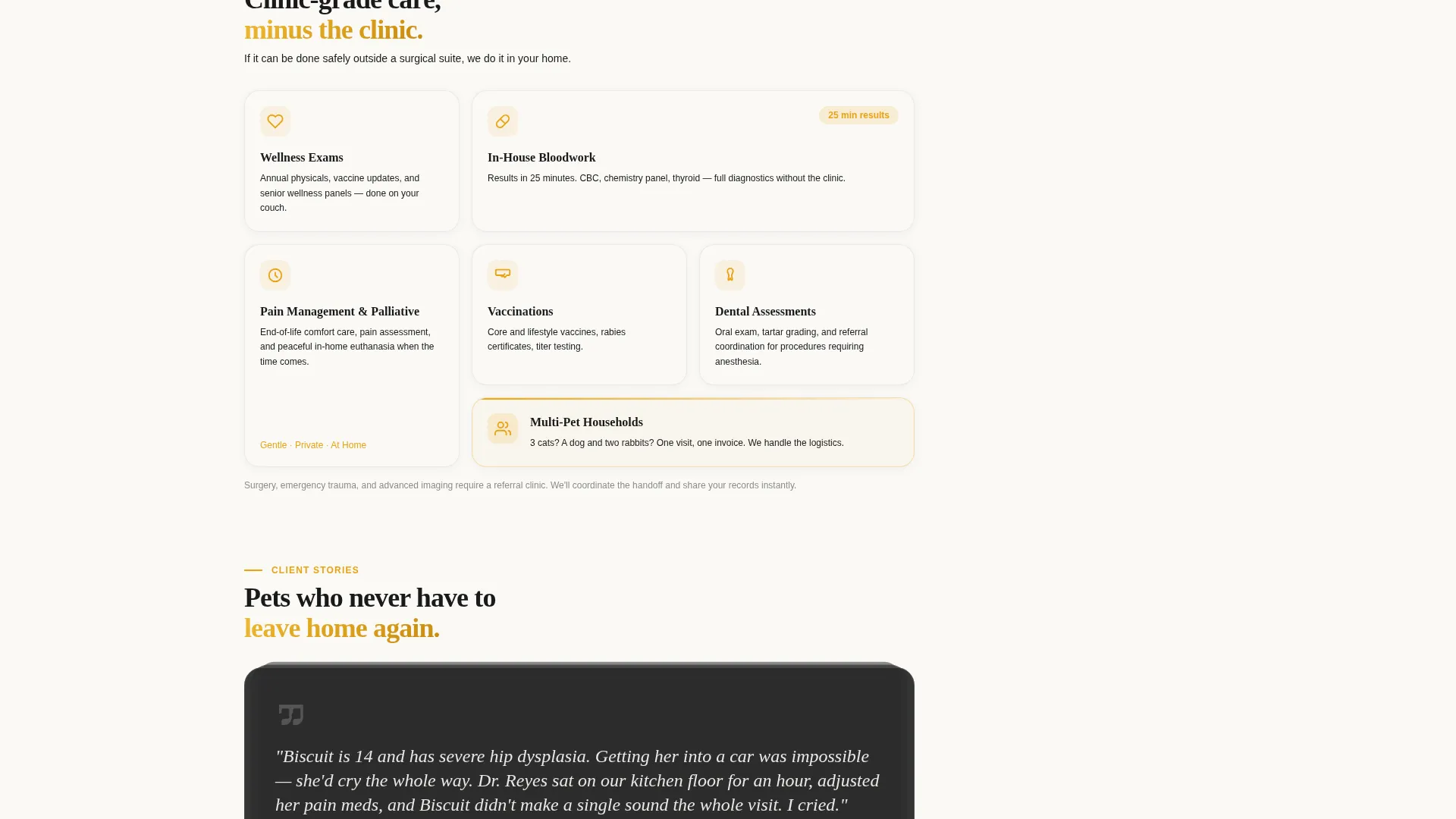 Expert House Call Vet Landing Page Template