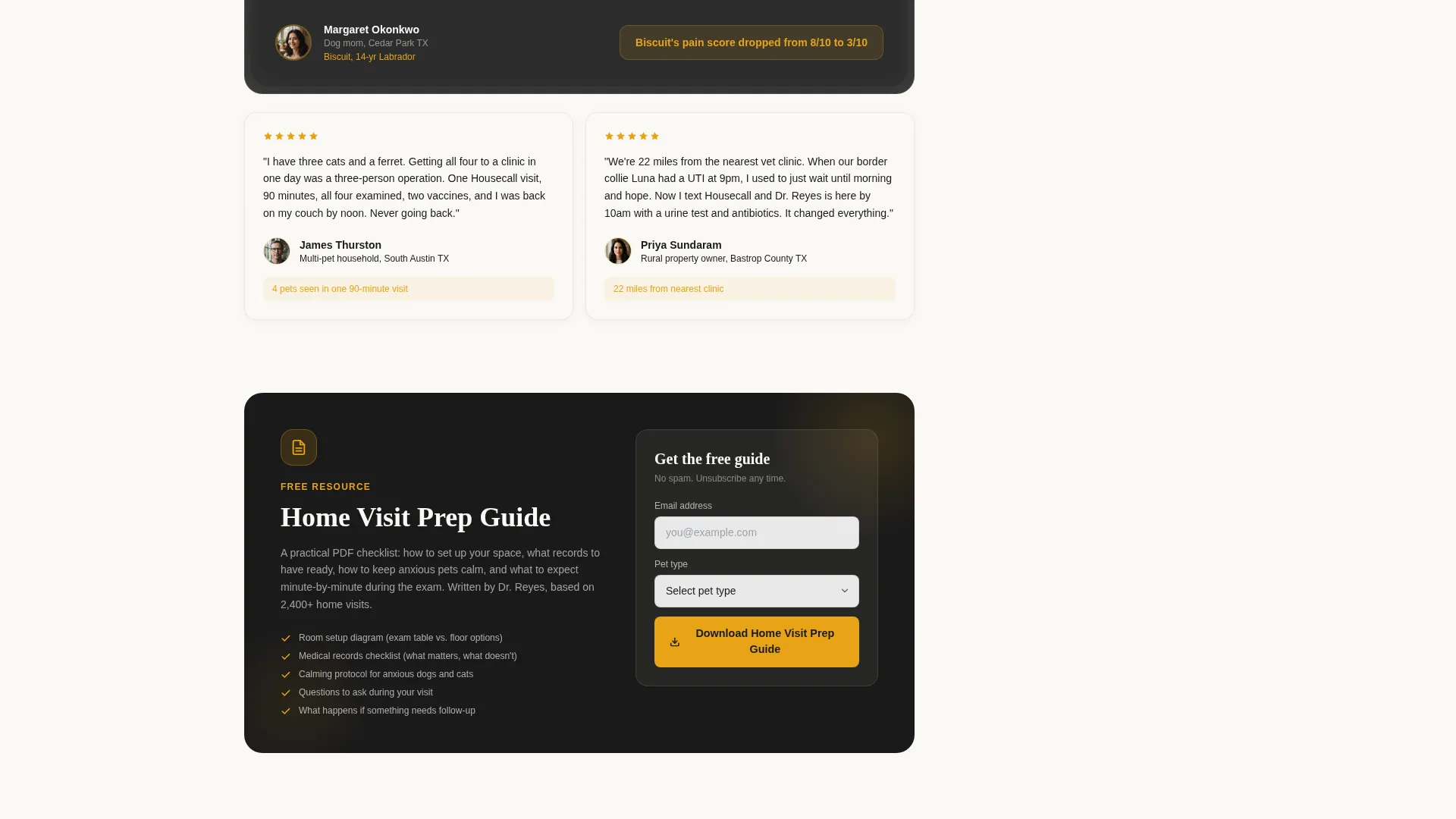 Expert House Call Vet Landing Page Template