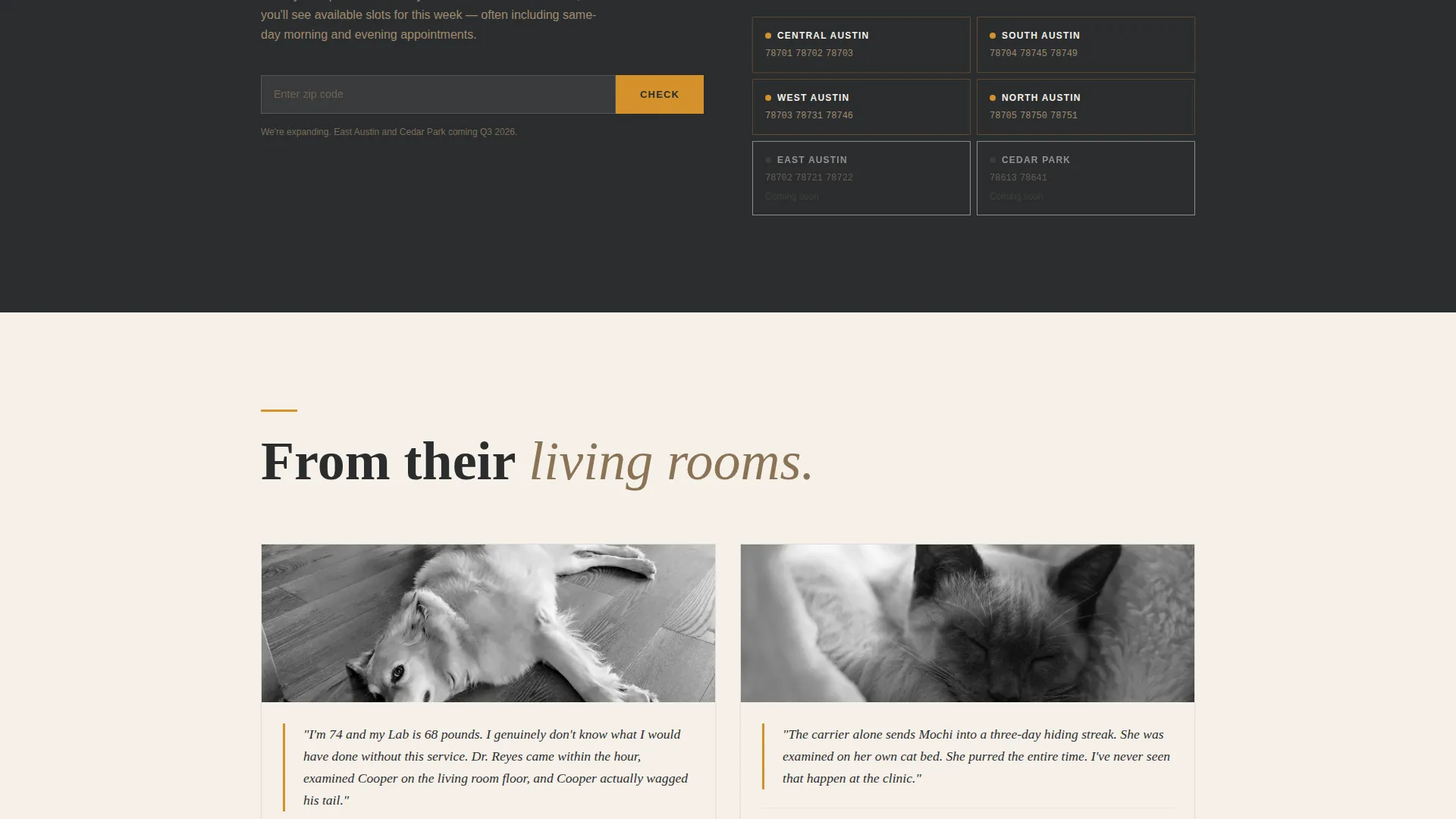 Mobile Vet Landing Page Template for Local Booking