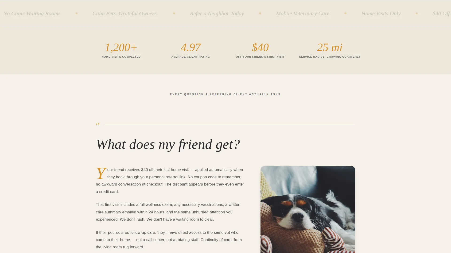 Mobile Vet Referral Landing Page Template