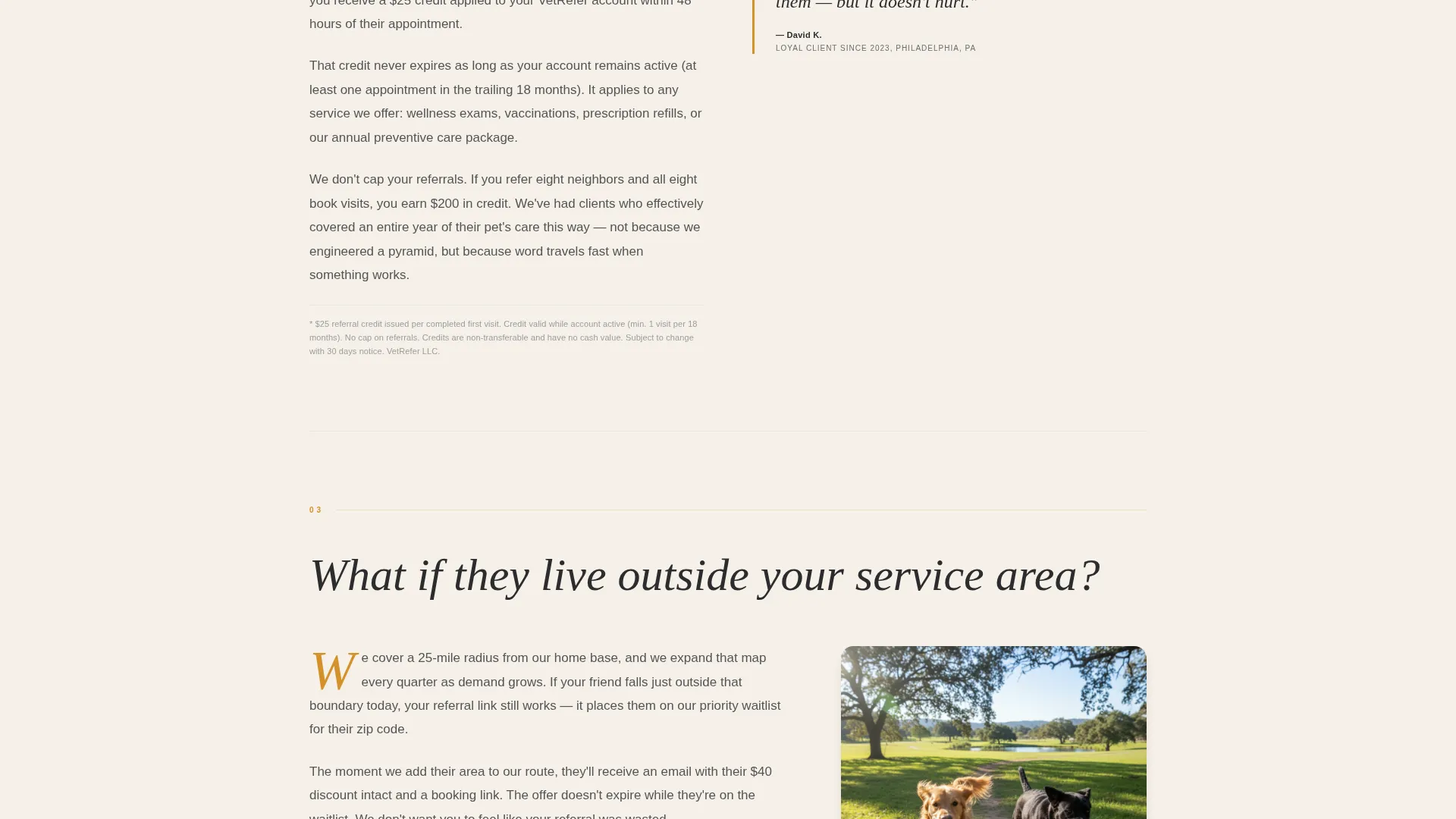 Mobile Vet Referral Landing Page Template
