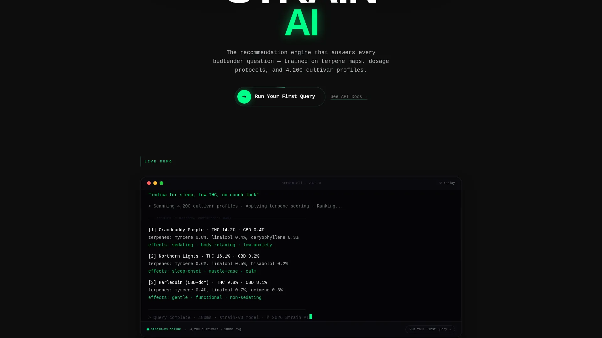 Cannabis AI Chatbot Landing Page Template