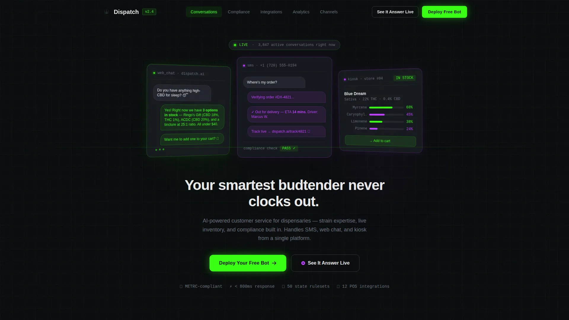 Cannabis AI Concierge Landing Page Template