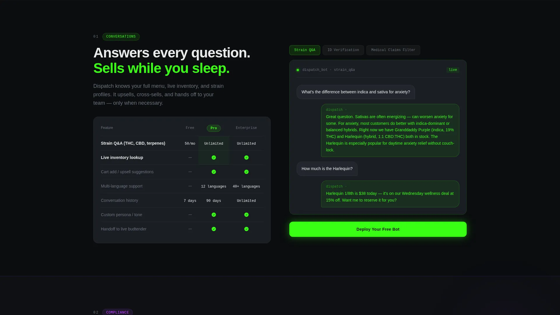 Cannabis AI Concierge Landing Page Template