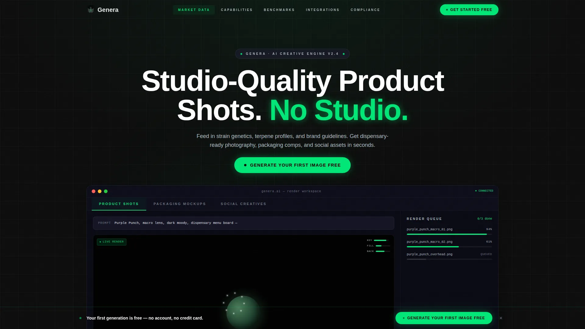 Cannabis AI Image Generator Landing Page Template